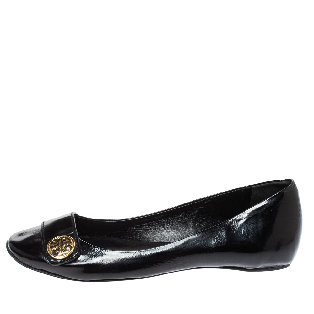 

Tory Burch Black Patent Leather Andi Ballet Flats Size