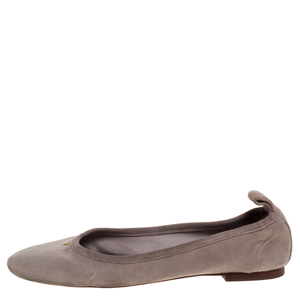 

Tory Burch Grey Suede 'Therese' Ballet Flats Size