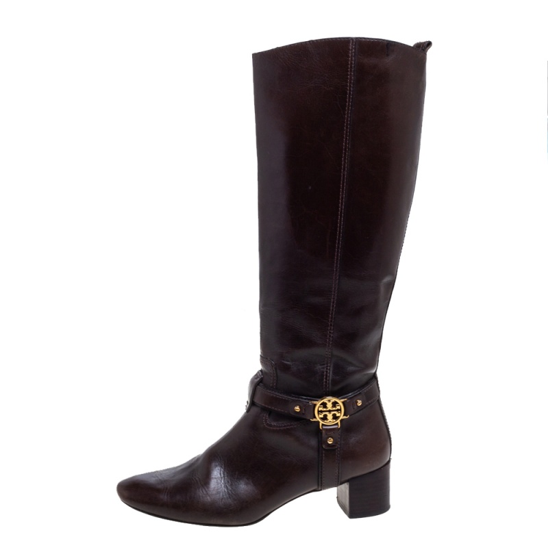 

Tory Burch Dark Brown Leather Riding Knee High Boots Size