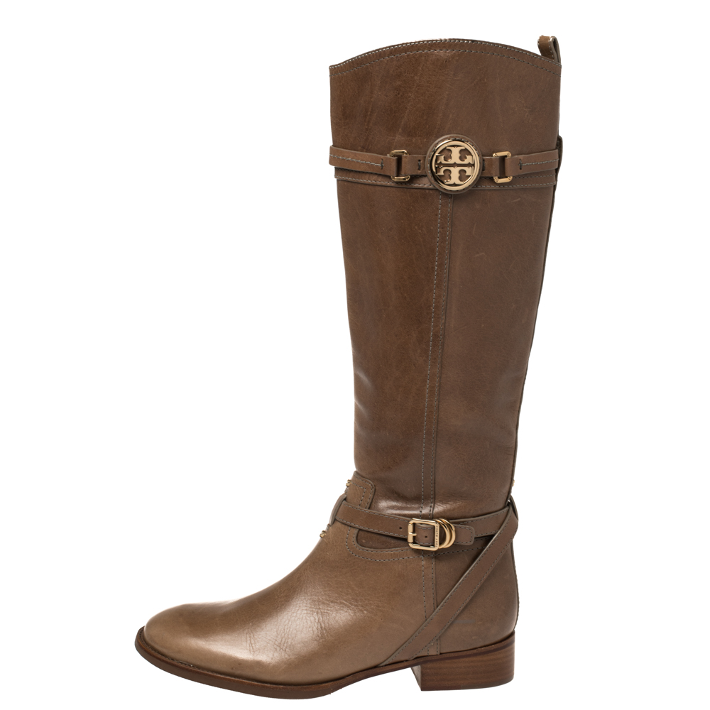 

Tory Burch Brown Leather Mid Calf Boots Size