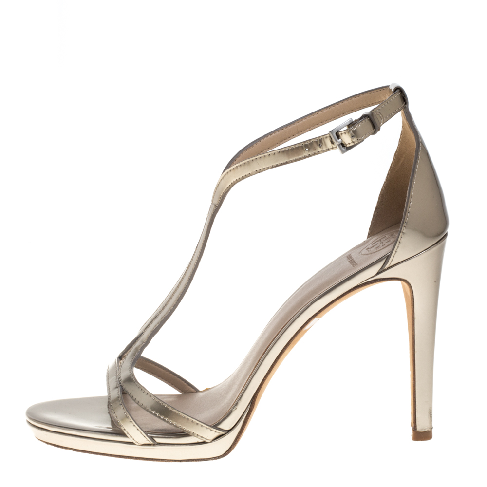 

Tory Burch Gold Patent Leather Ankle Strap Sandals Size
