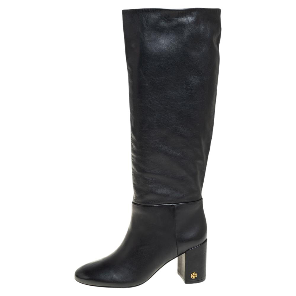 

Tory Burch Black Leather Knee Length Boots Size