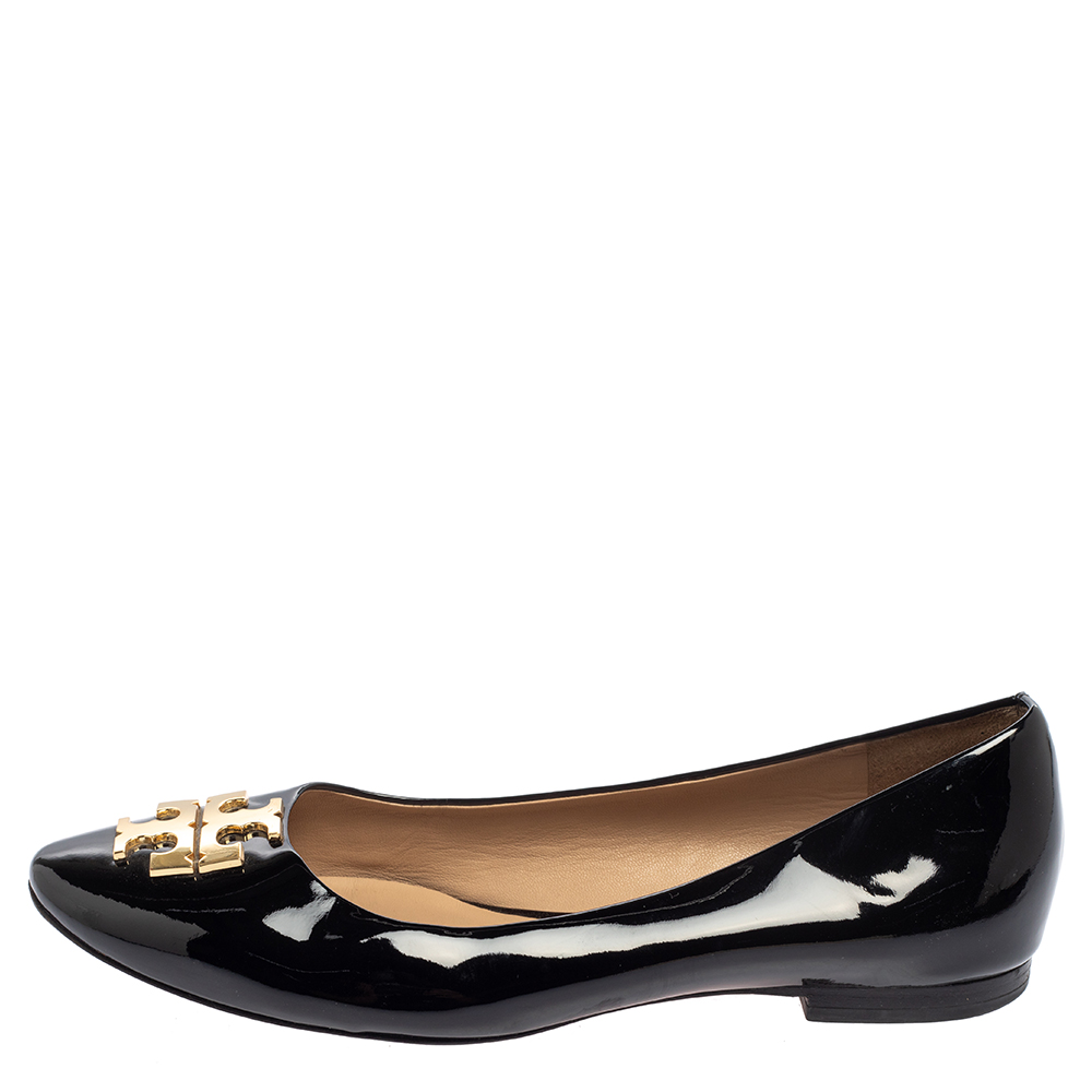 

Tory Burch Black Patent Leather Ballet Flats Size