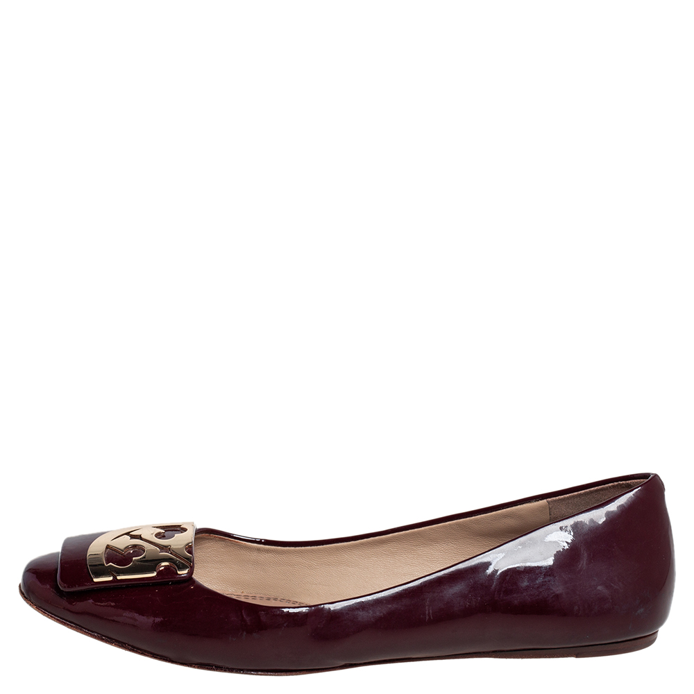 

Tory Burch Burgundy Patent Leather Ballet Flats Size