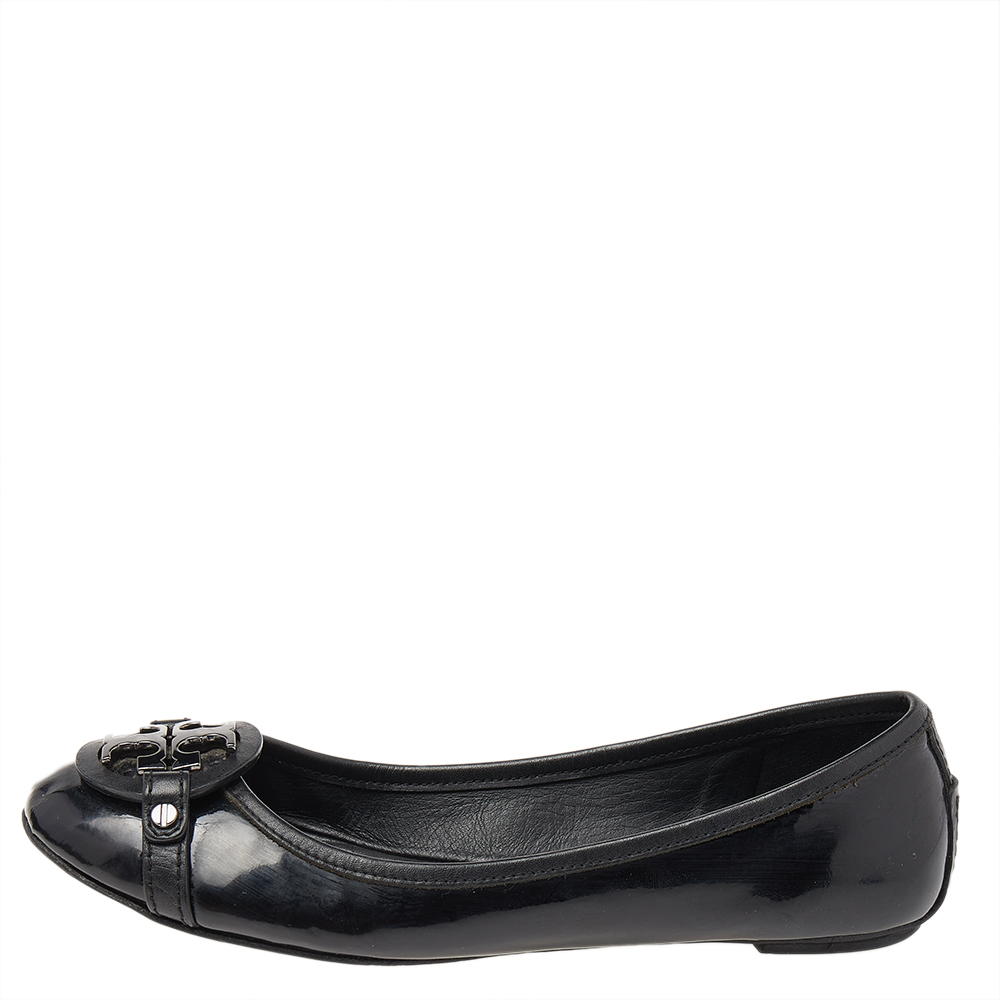 

Tory Burch Black Patent Leather Luisa Micro Ballet Flats Size