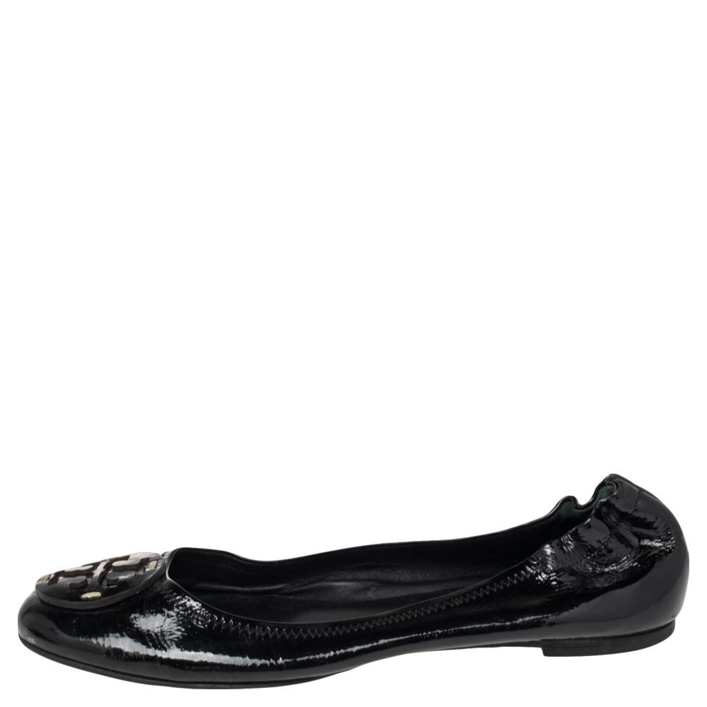 

Tory Burch Black Patent Leather Ballet Flats Size