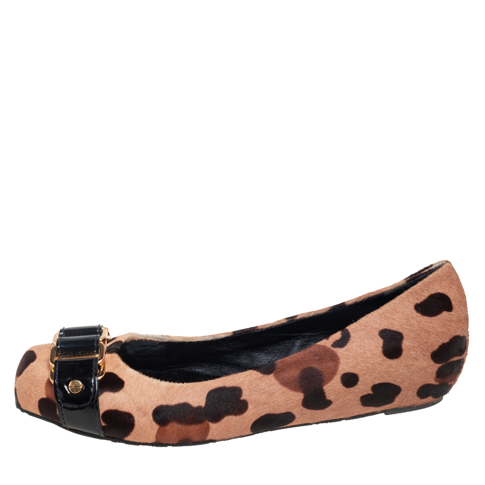 

Tory Burch Brown Animal Print Calf Hair Ballet Flats Size