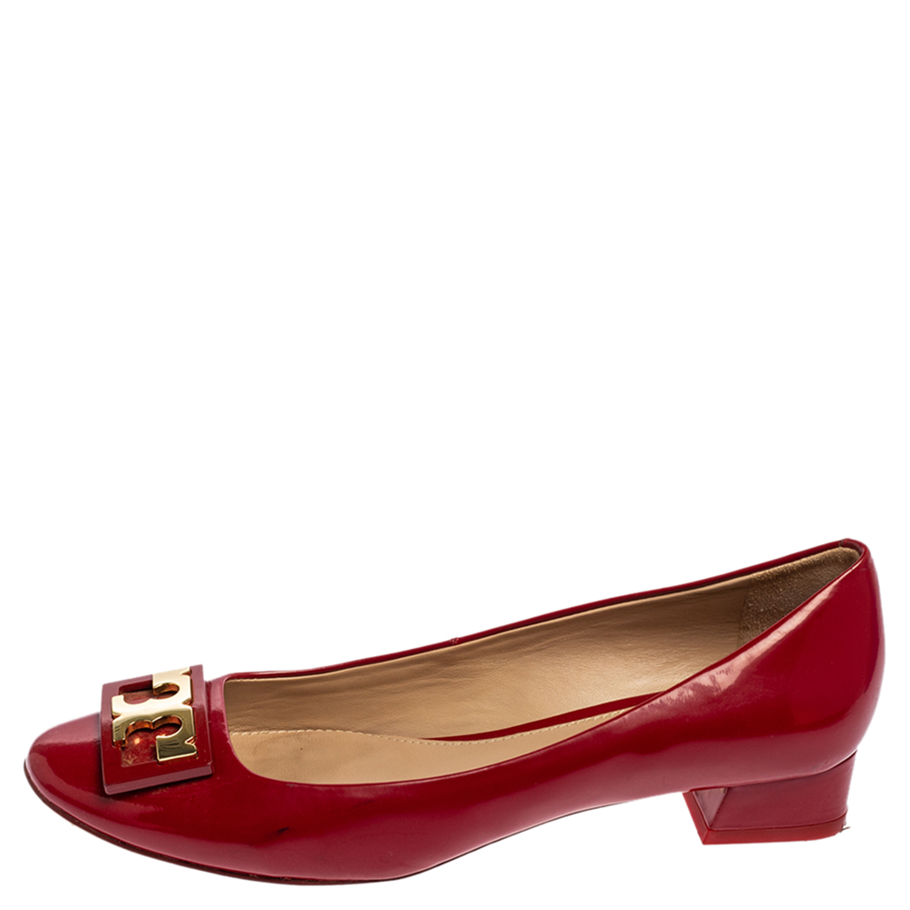 

Tory Burch Red Patent Leather Gigi Pumps Size