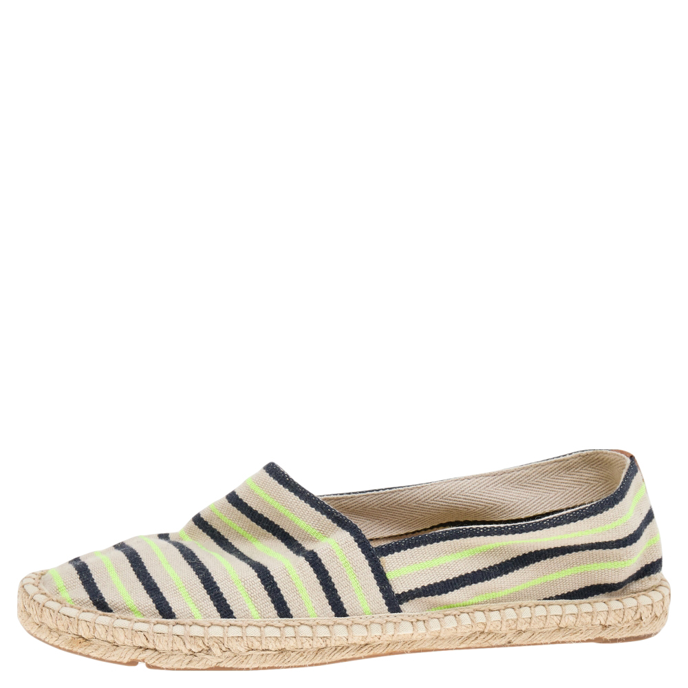 

Tory Burch Multicolor Striped Canvas Espadrille Flats Size