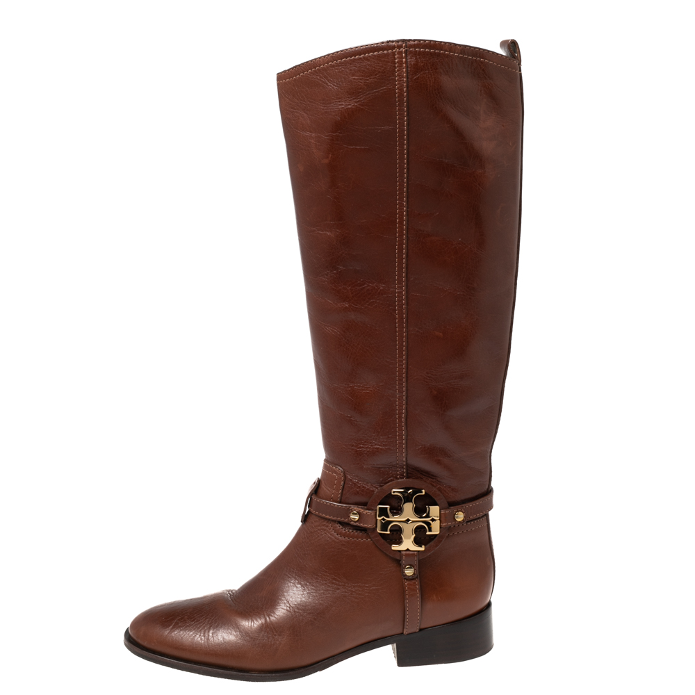 

Tory Burch Brown Leather Fulton Riding Knee Length Boots Size