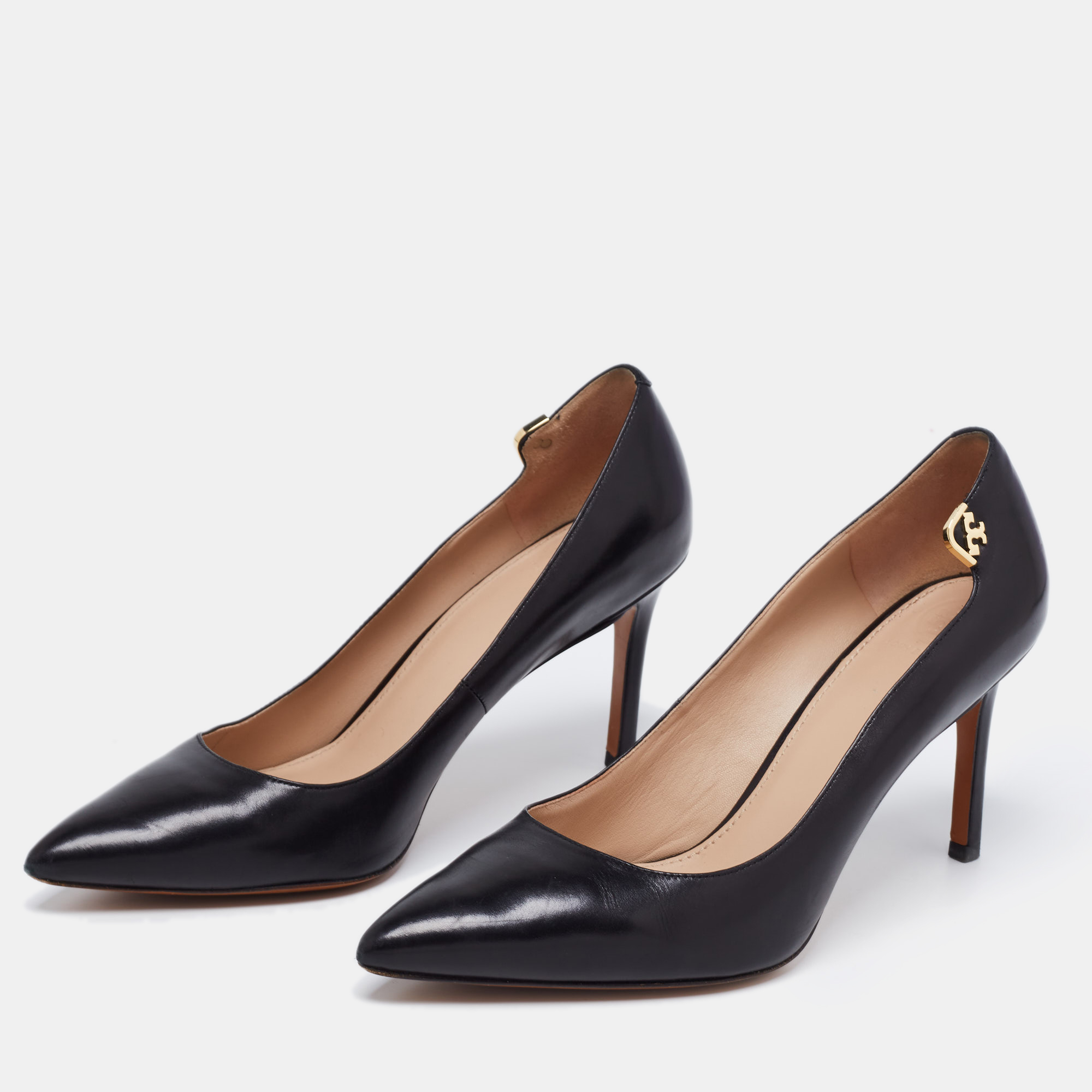 

Tory Burch Black Leather Elizabeth Pumps Size
