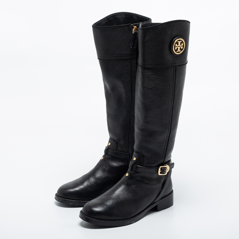 

Tory Burch Black Leather Knee Length Boots Size