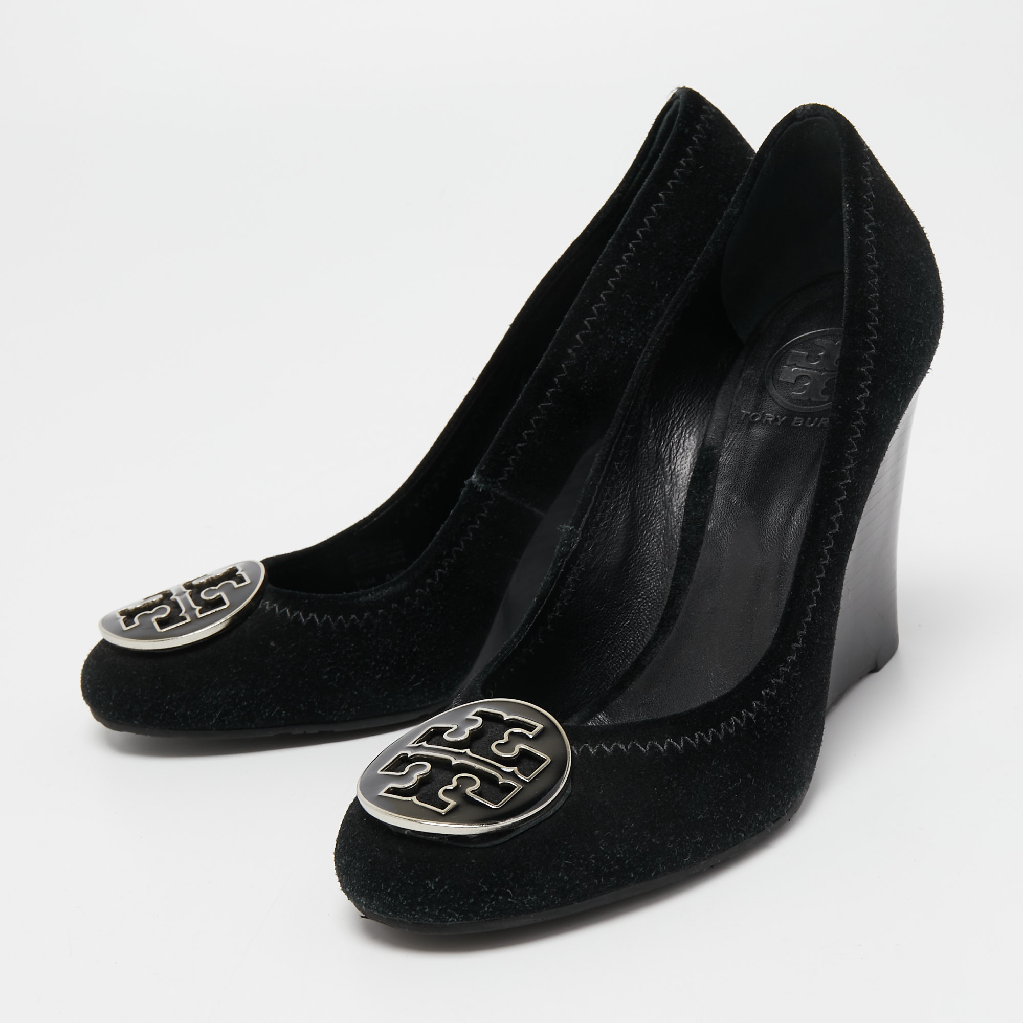 

Tory Burch Black Suede Wedge Pumps Size