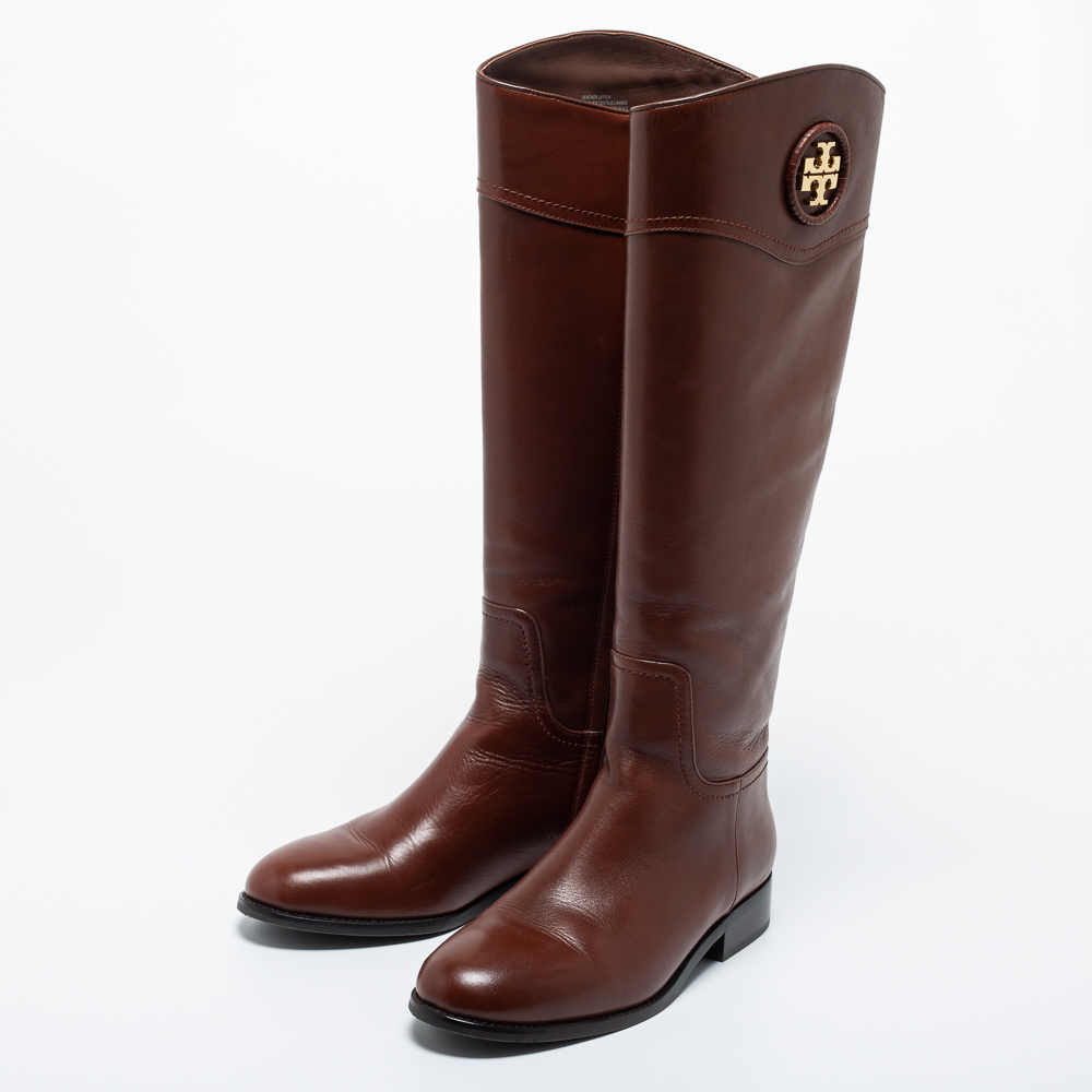

Tory Burch Brown Leather Knee Length Boots Size