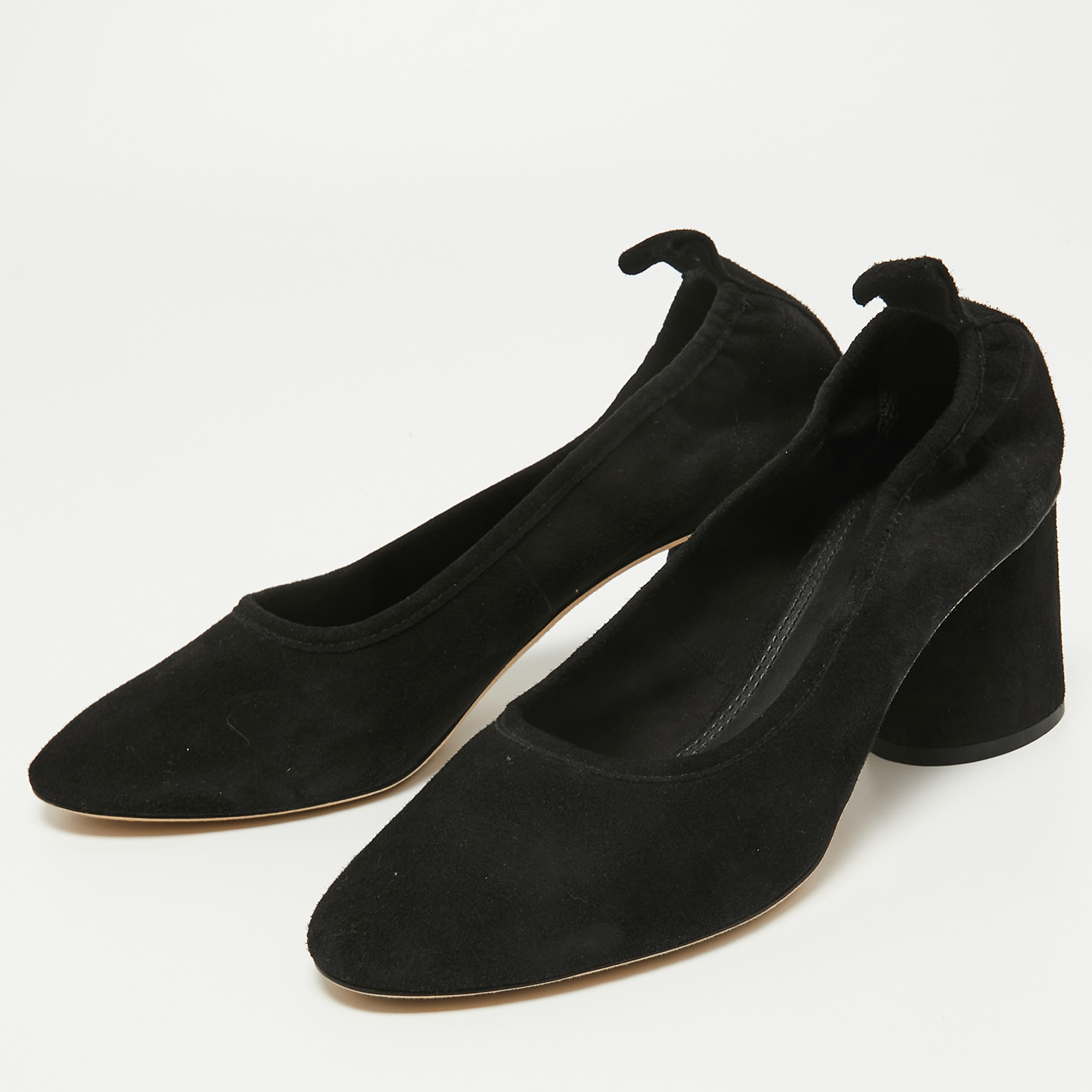 

Tory Burch Black Suede Block Heel Pumps Size