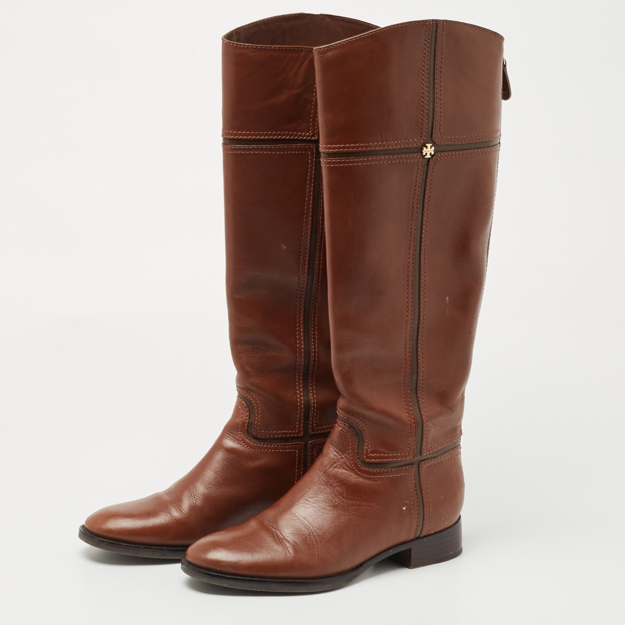 

Tory Burch Brown Leather Knee Length Boots Size