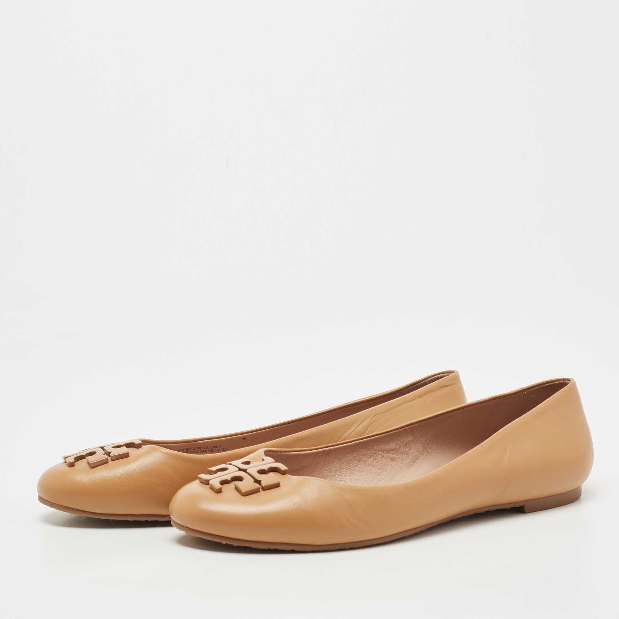 

Tory Burch Brown Leather Lowell Ballet Flats Size