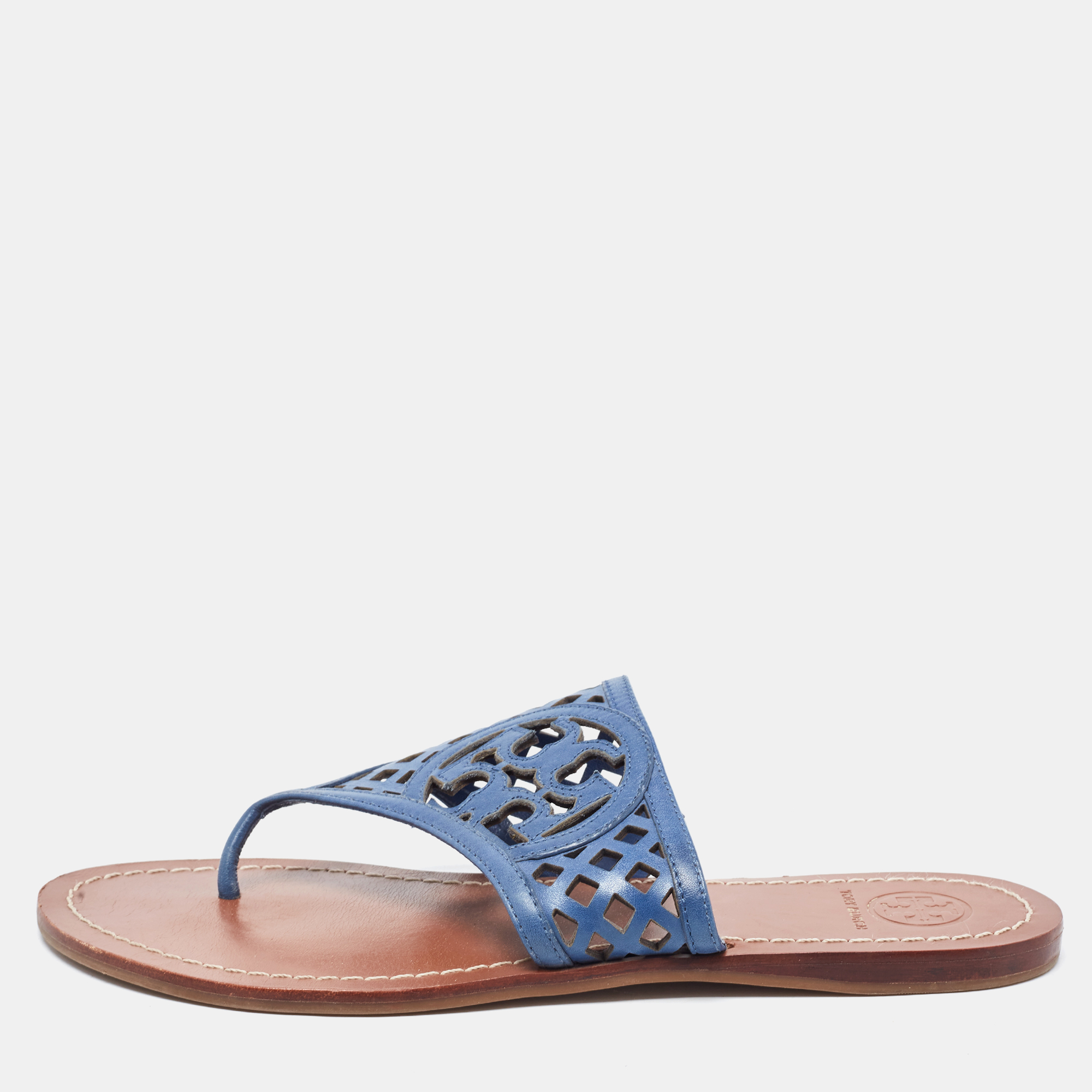 Navy blue tory online burch sandals