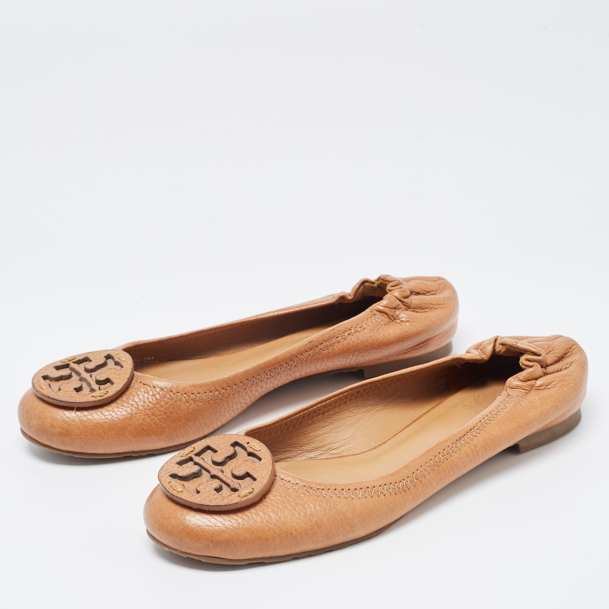 

Tory Burch Brown Leather Lowell Ballet Flats Size