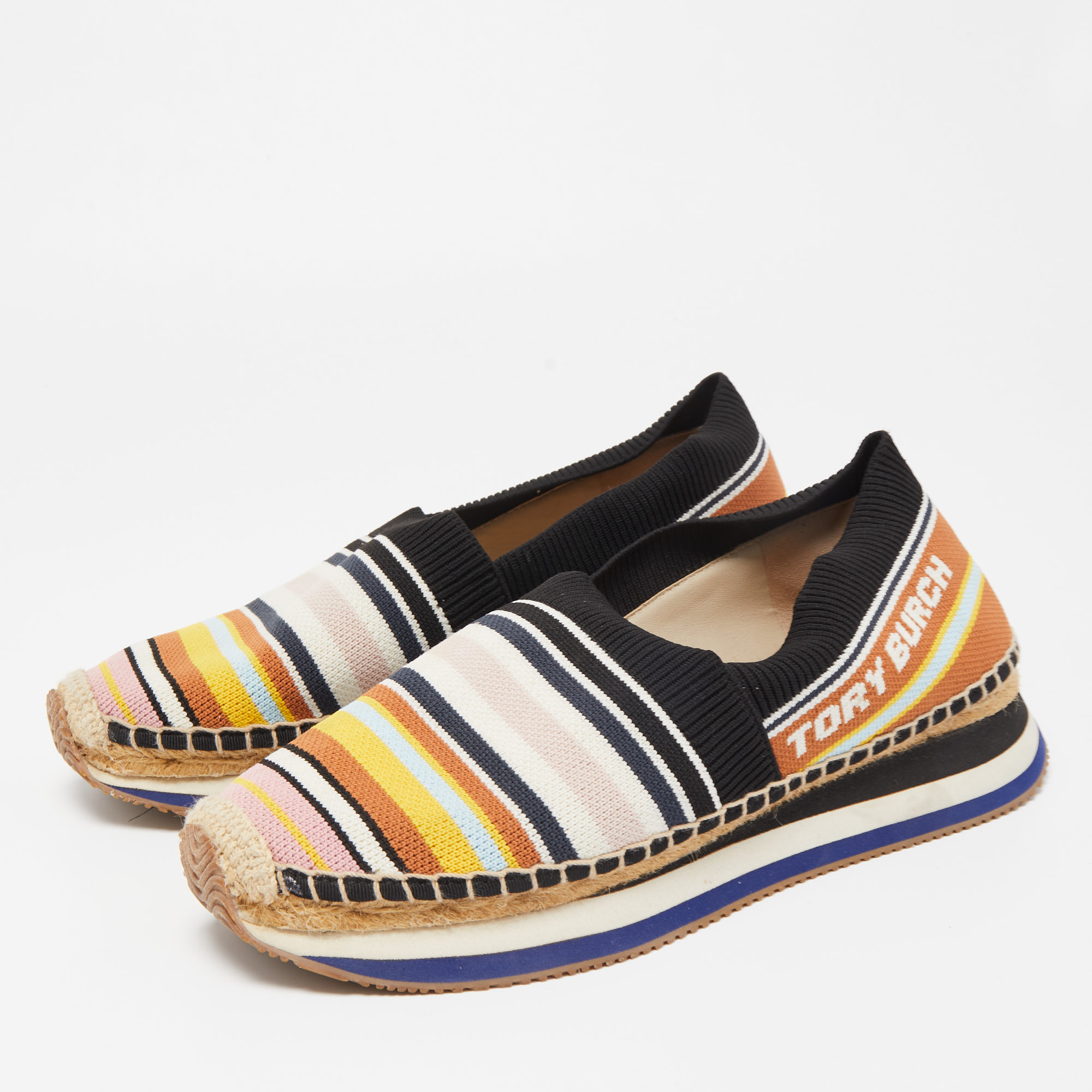 

Tory Burch Multicolor Knit Fabric Daisy Espadrille Sneakers Size