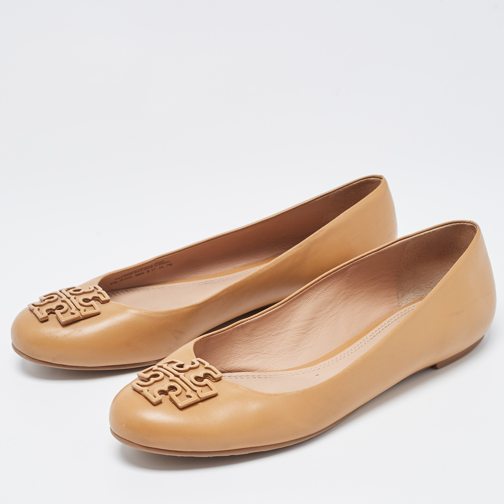 

Tory Burch Beige Leather Melinda Ballet Flats Size