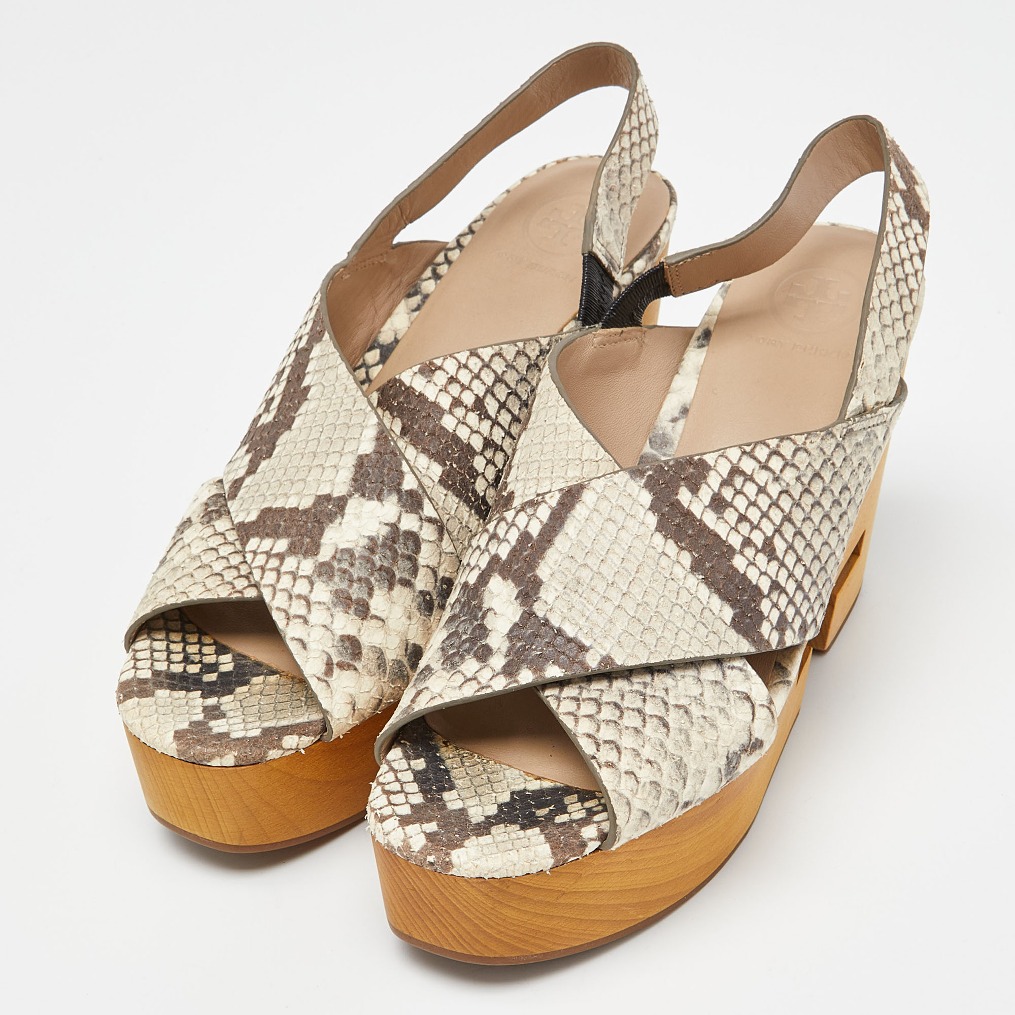 Snakeskin sales platform sandals