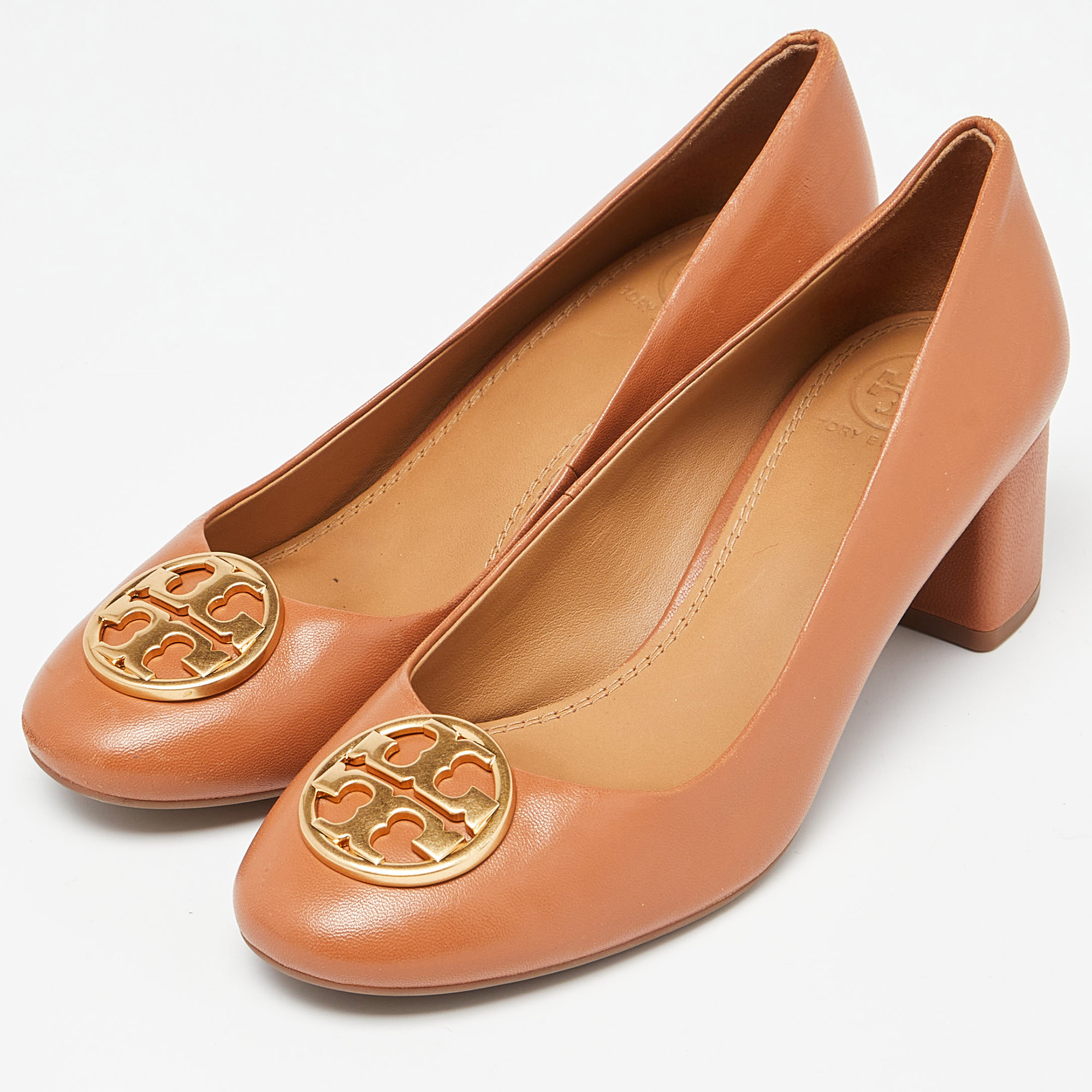 

Tory Burch Brown Leather Benton Pumps Size
