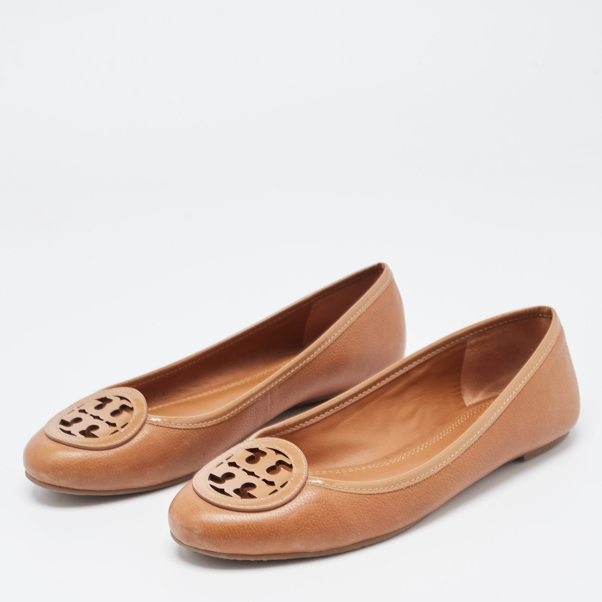 

Tory Burch Brown Leather Lowell Ballet Flats Size
