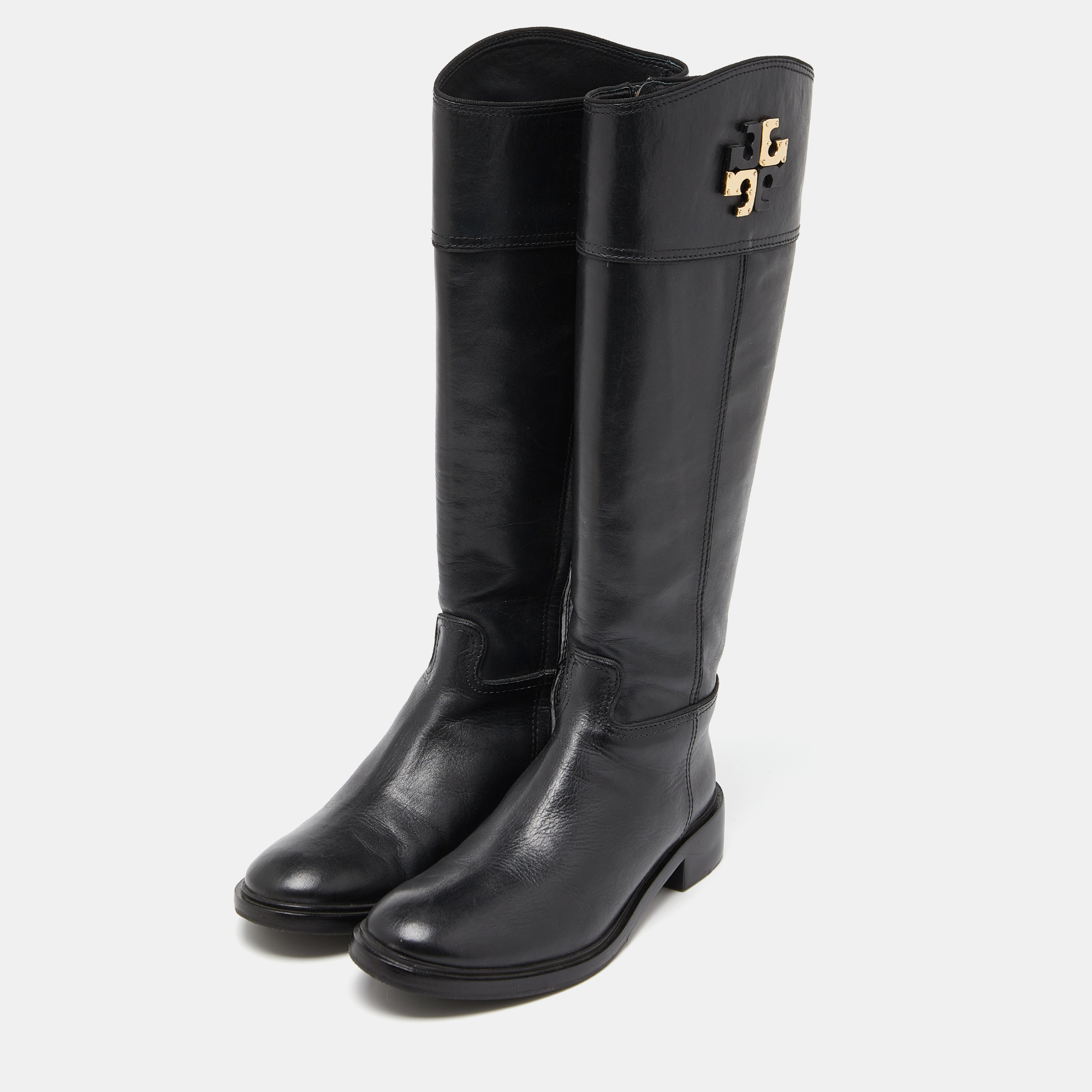 

Tory Burch Black Leather Knee Length Boots Size