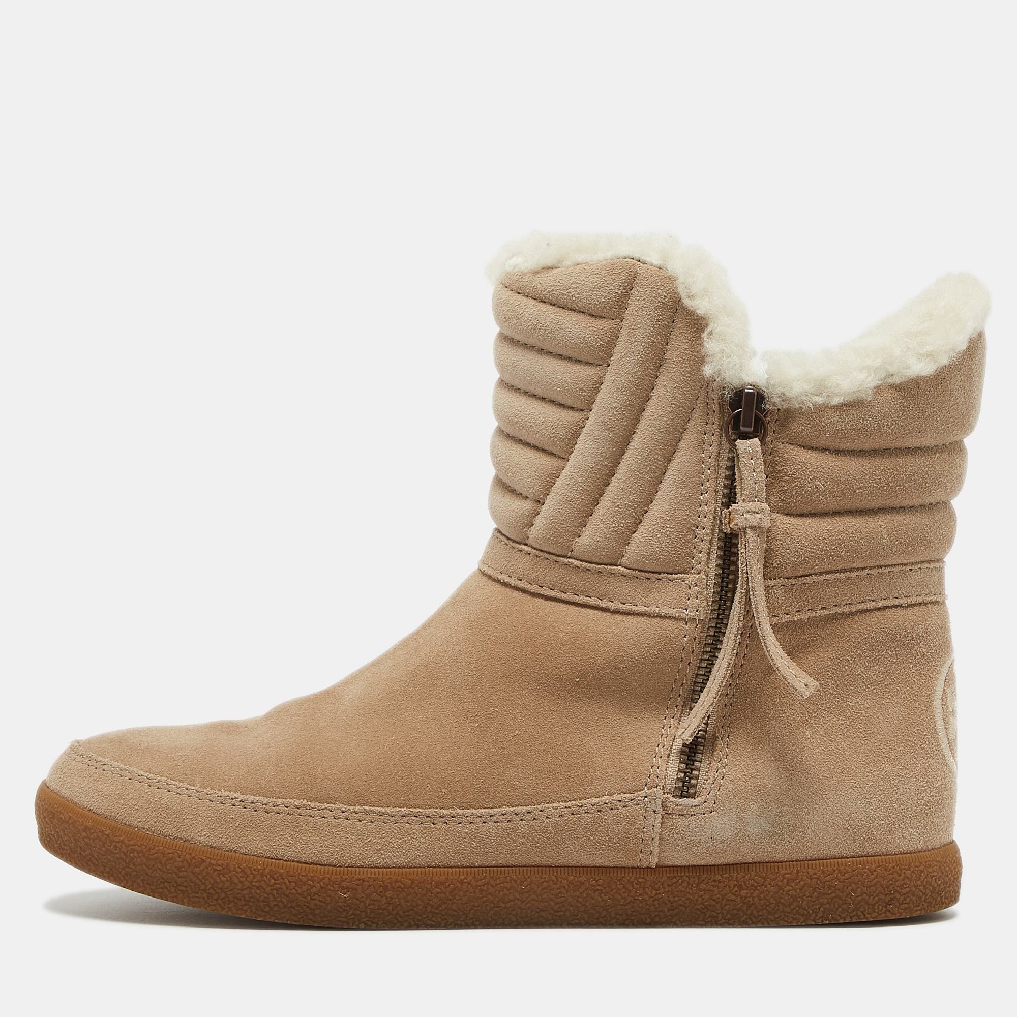 

Tory Burch Grey Suede and Fur Ankle Boots Size, Beige