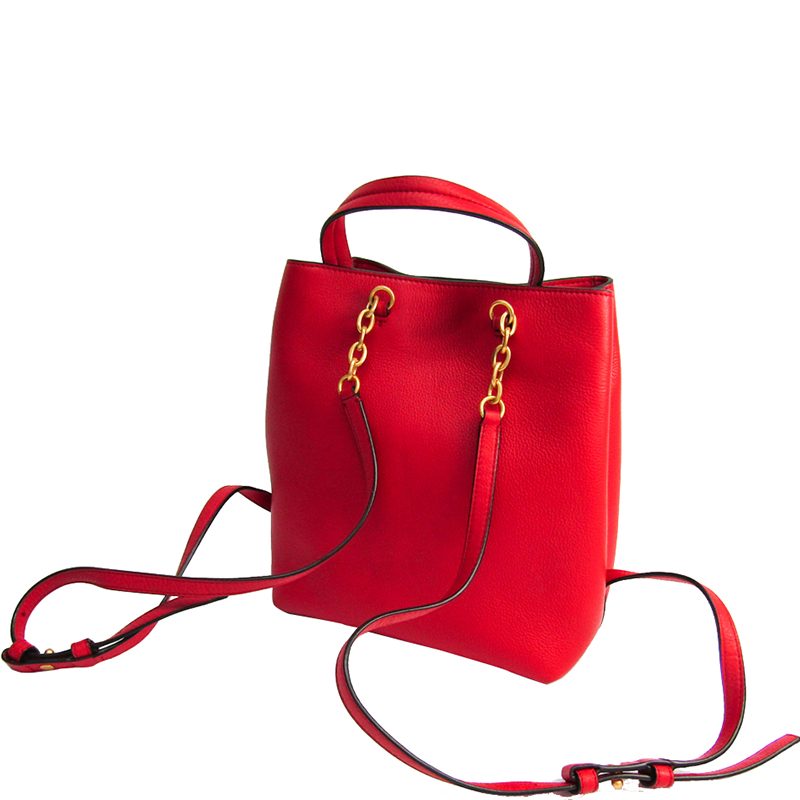 

Tory Burch Red Leather Drawstring Backpack