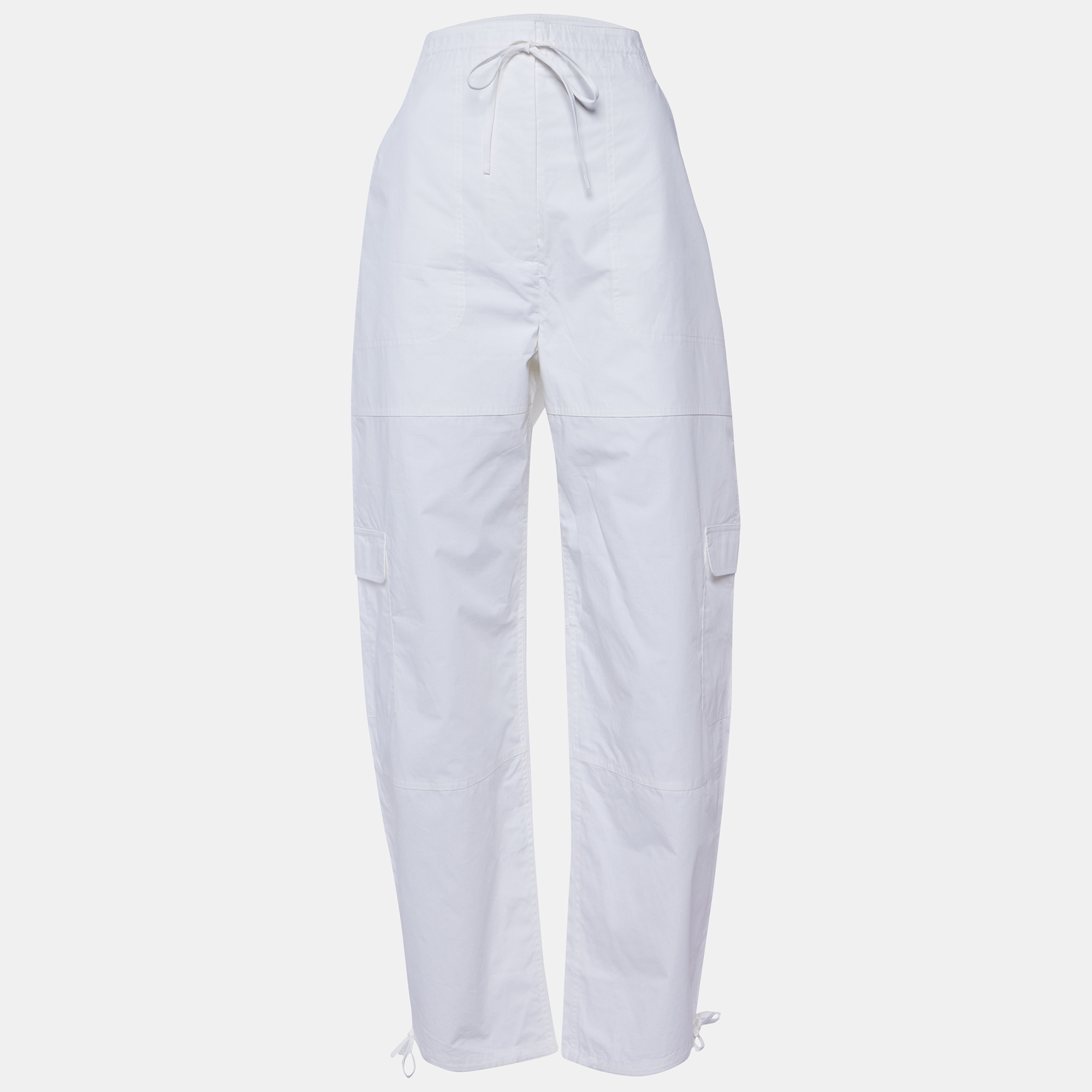 

Toteme White Cotton Cargo Trousers XL