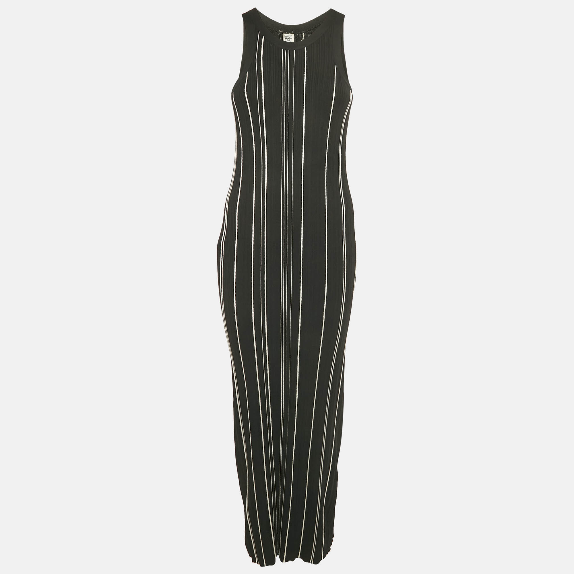 Pre-owned Totême Black Braided Rib Knit Maxi Dress M