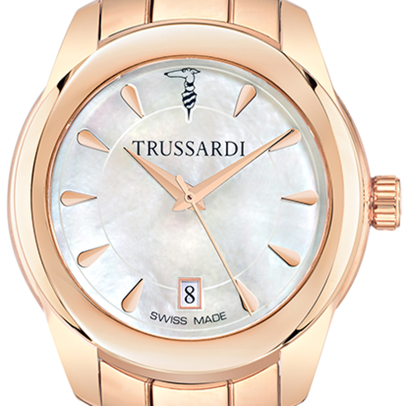

Trussardi MOP Rose Gold Plated Stainless Steel T01 Women's Wristwatch, White