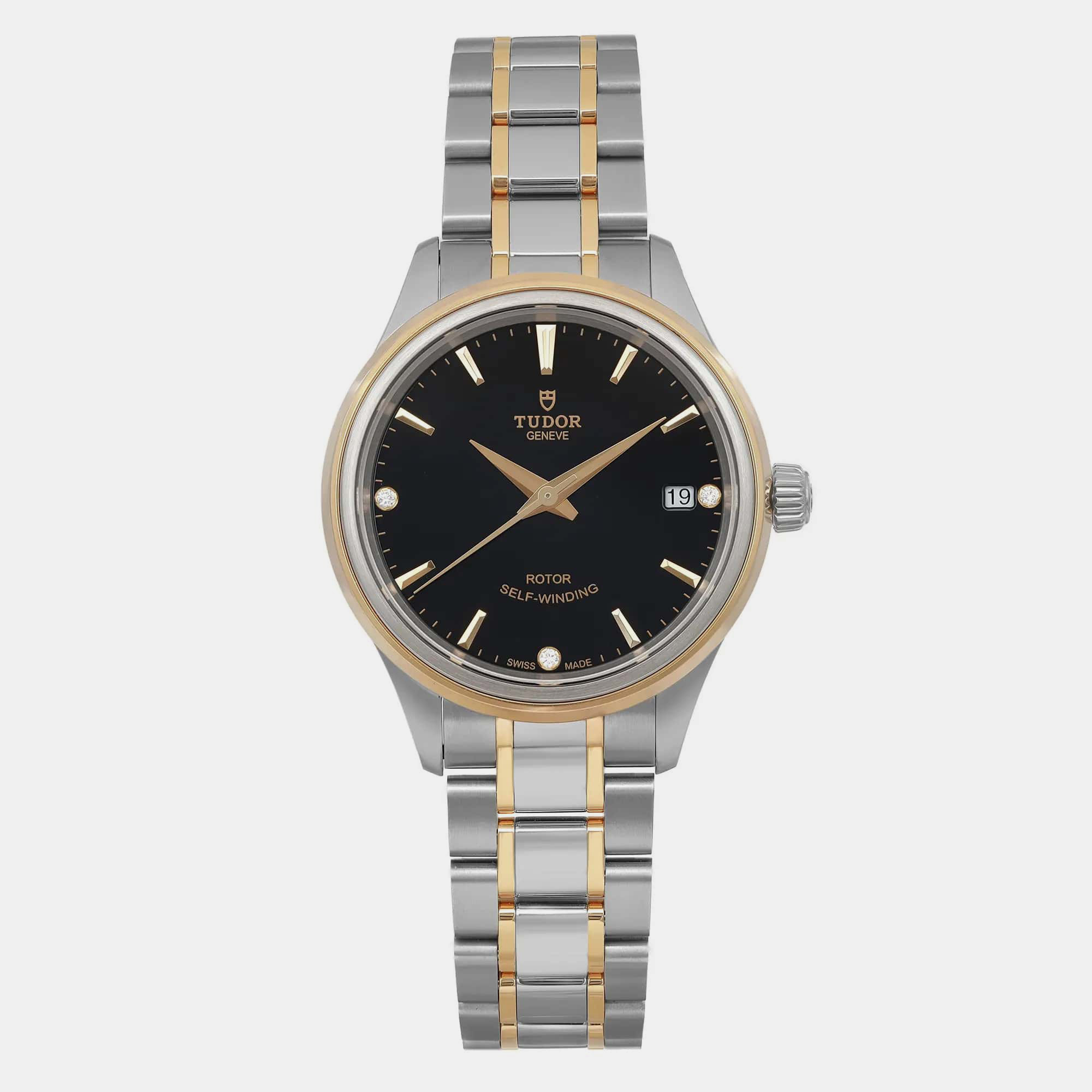 

Tudor Black Diamond 18K Yellow Gold Stainless Steel Style Automatic Men's Wristwatch 34 mm