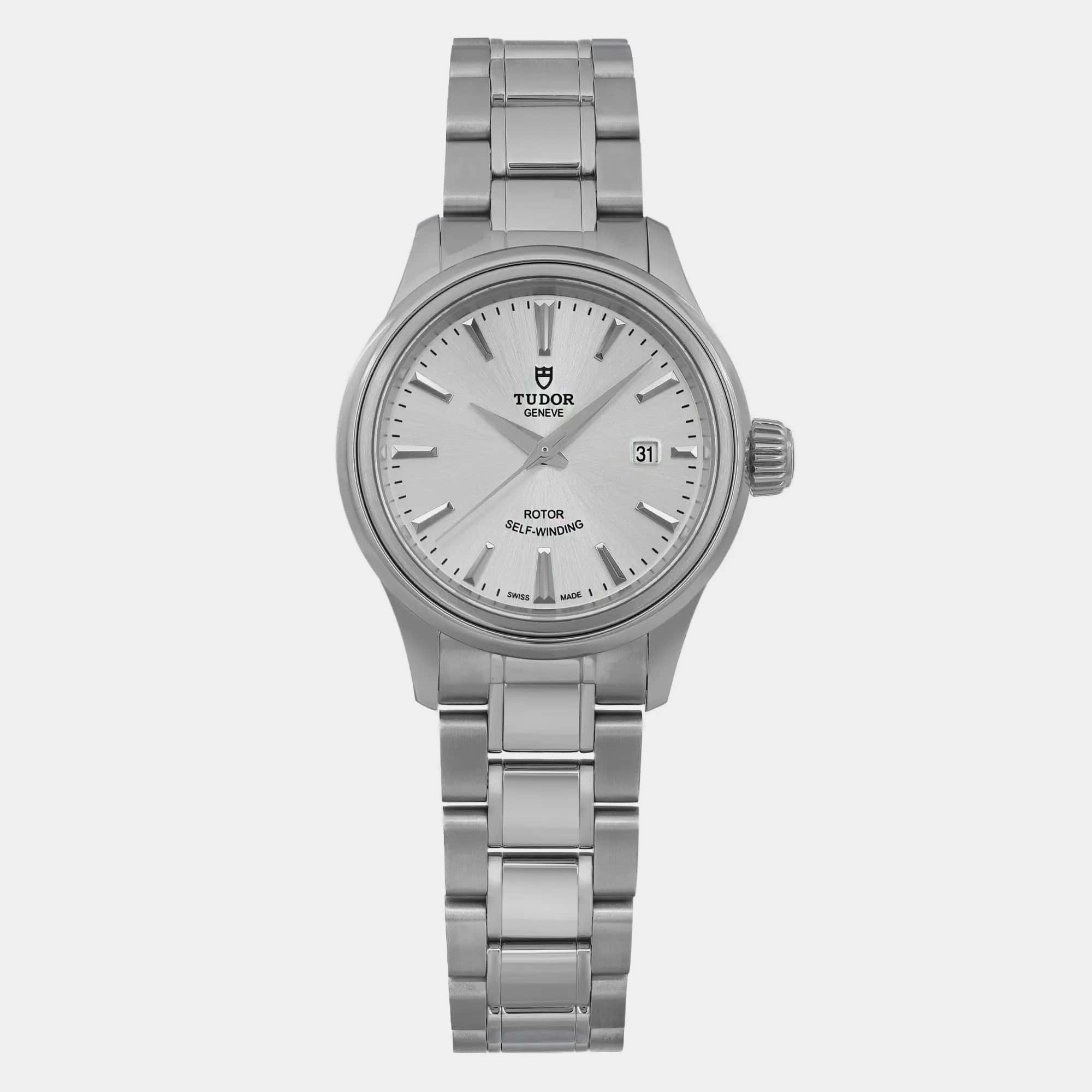 

Tudor Silver Stainless Steel Style Automatic Women's Wristwatch 28 mm