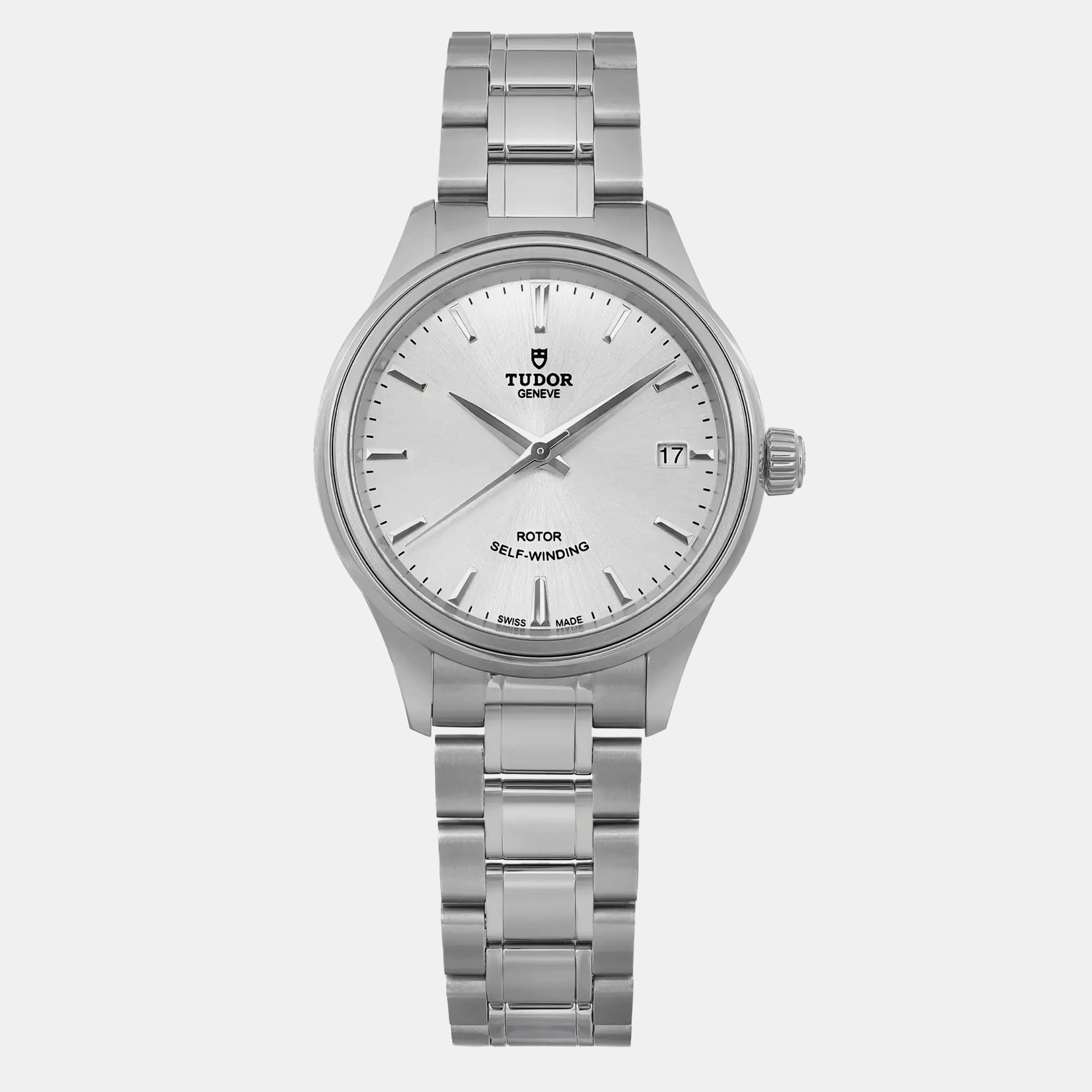 

Tudor Style Stainless Steel Silver Dial Ladies Automatic Watch 34 mm