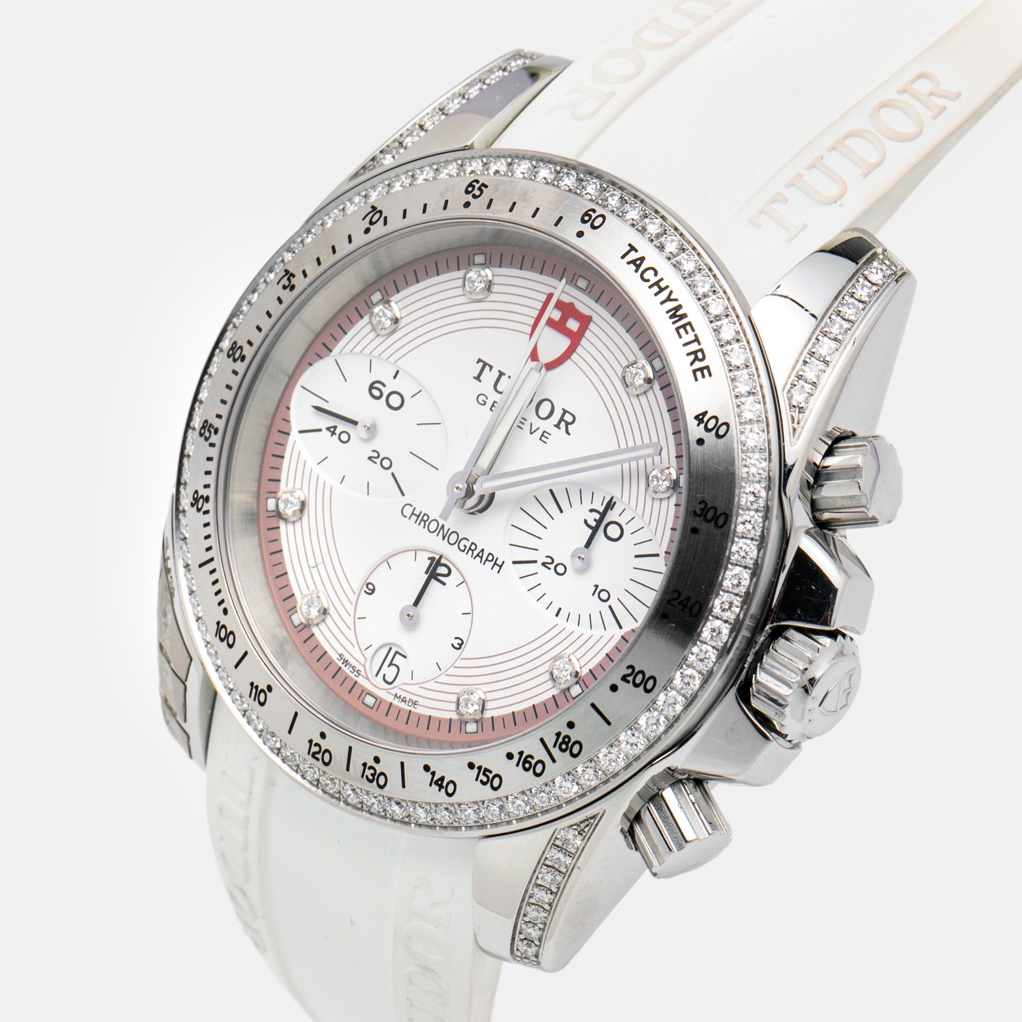 

Tudor White Stainless Steel Diamond Rubber Grantour