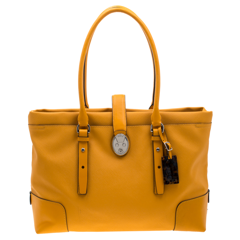 Pre-owned Tumi Mustard Leather Turin Tote In Yellow | ModeSens