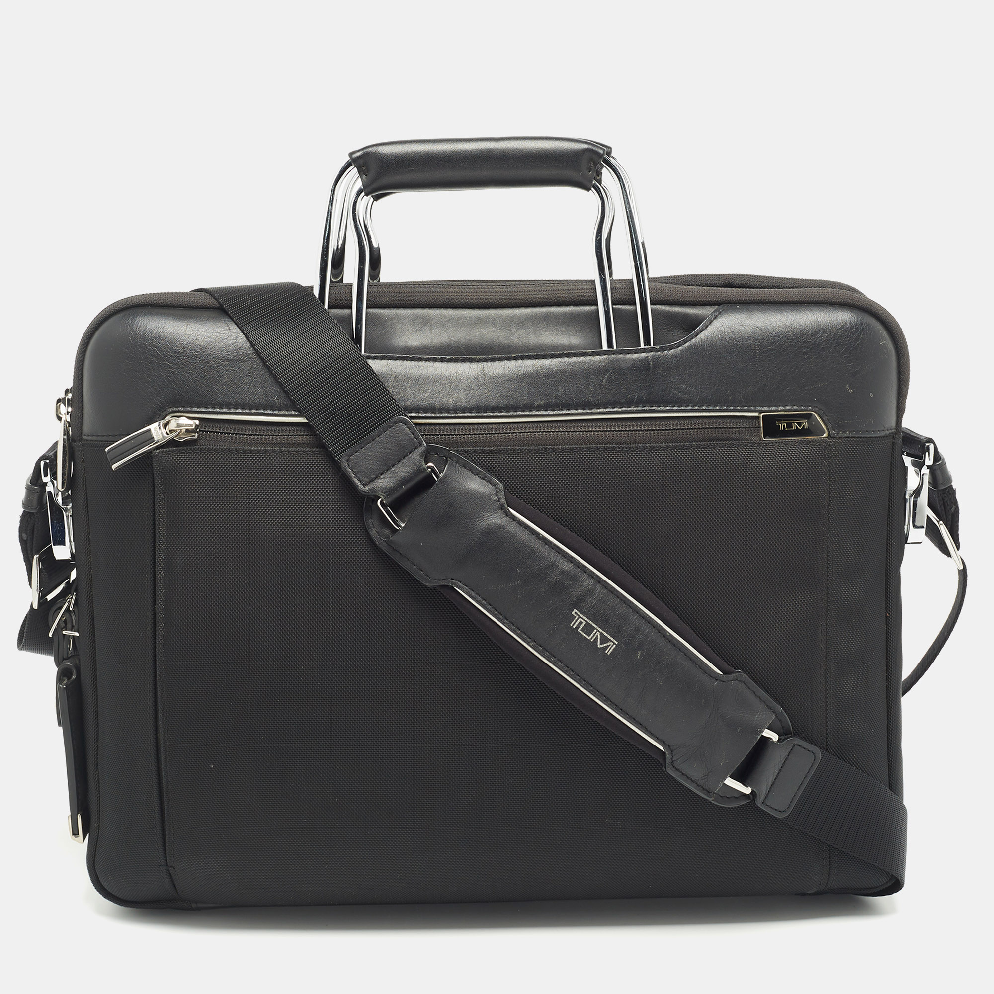 

TUMI Black Nylon and Leather Hamilton Arrivè Briefcase Bag