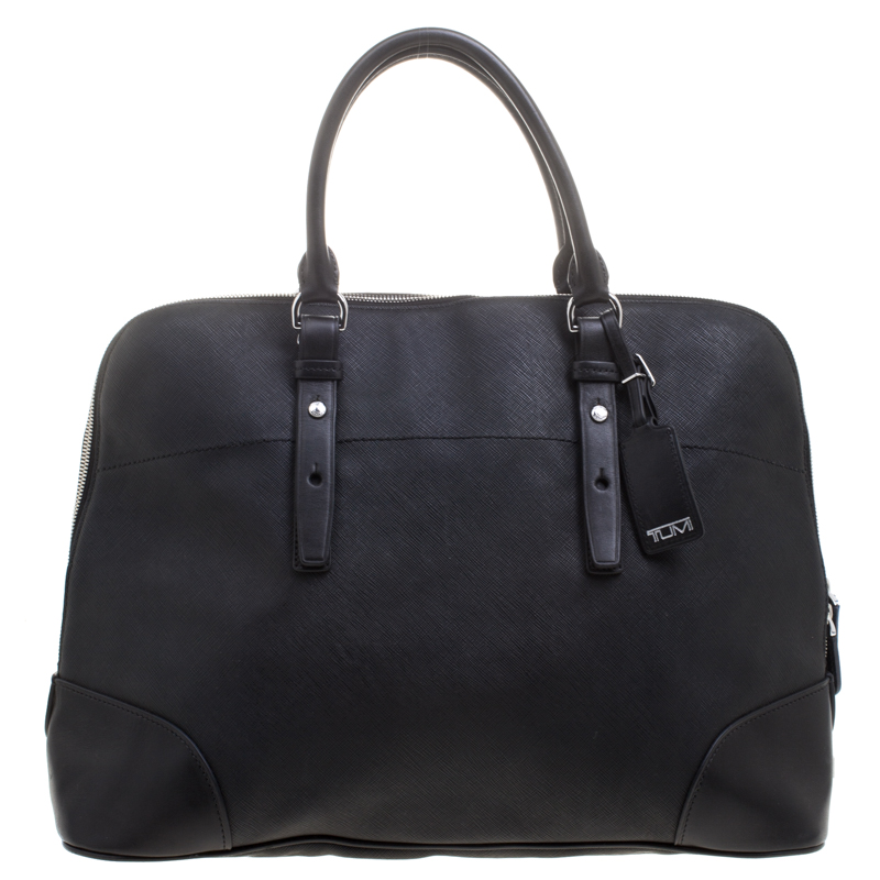 Pre Owned Tumi Black Leather Villa Nivelle Business Satchel