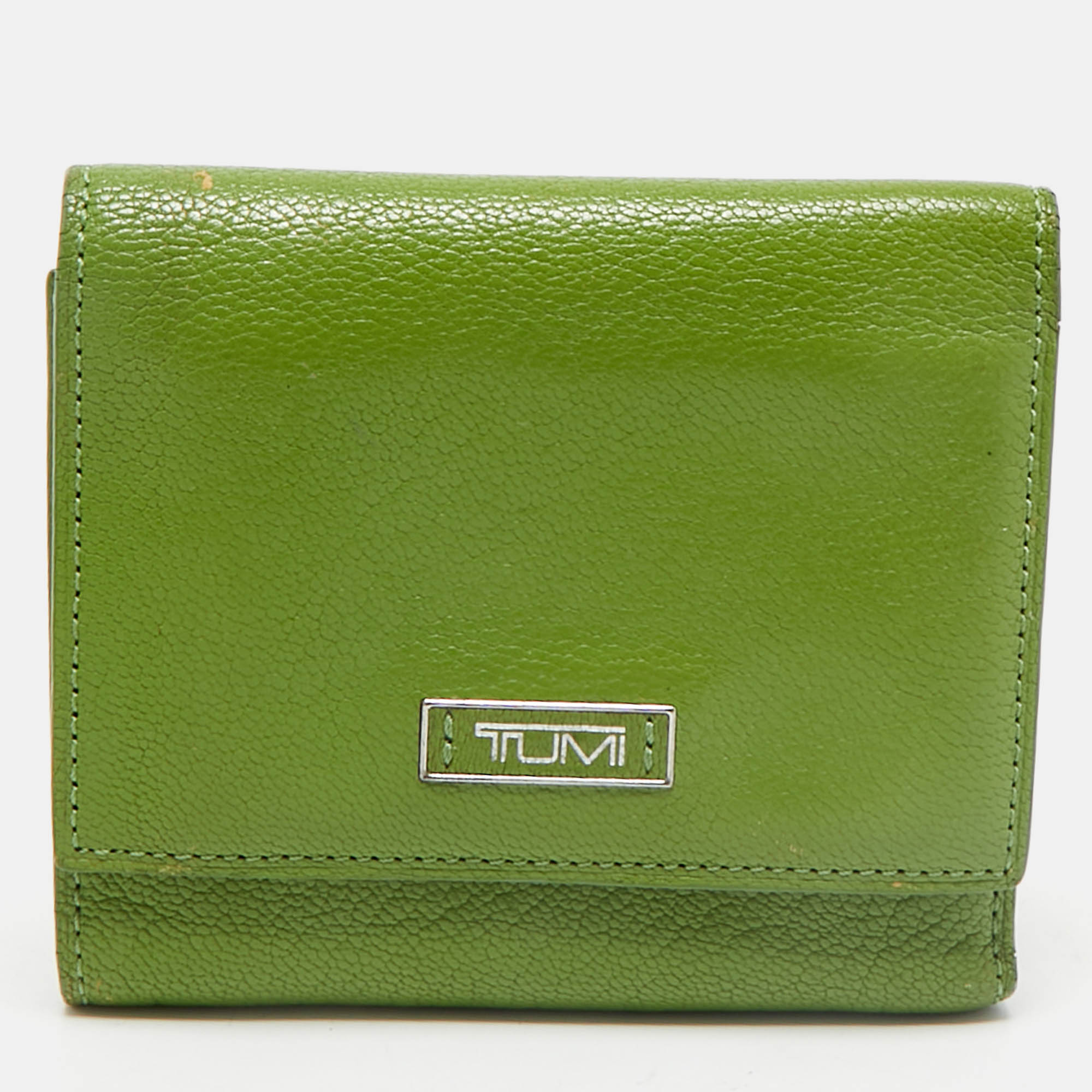 

TUMI Green Leather Trifold Wallet