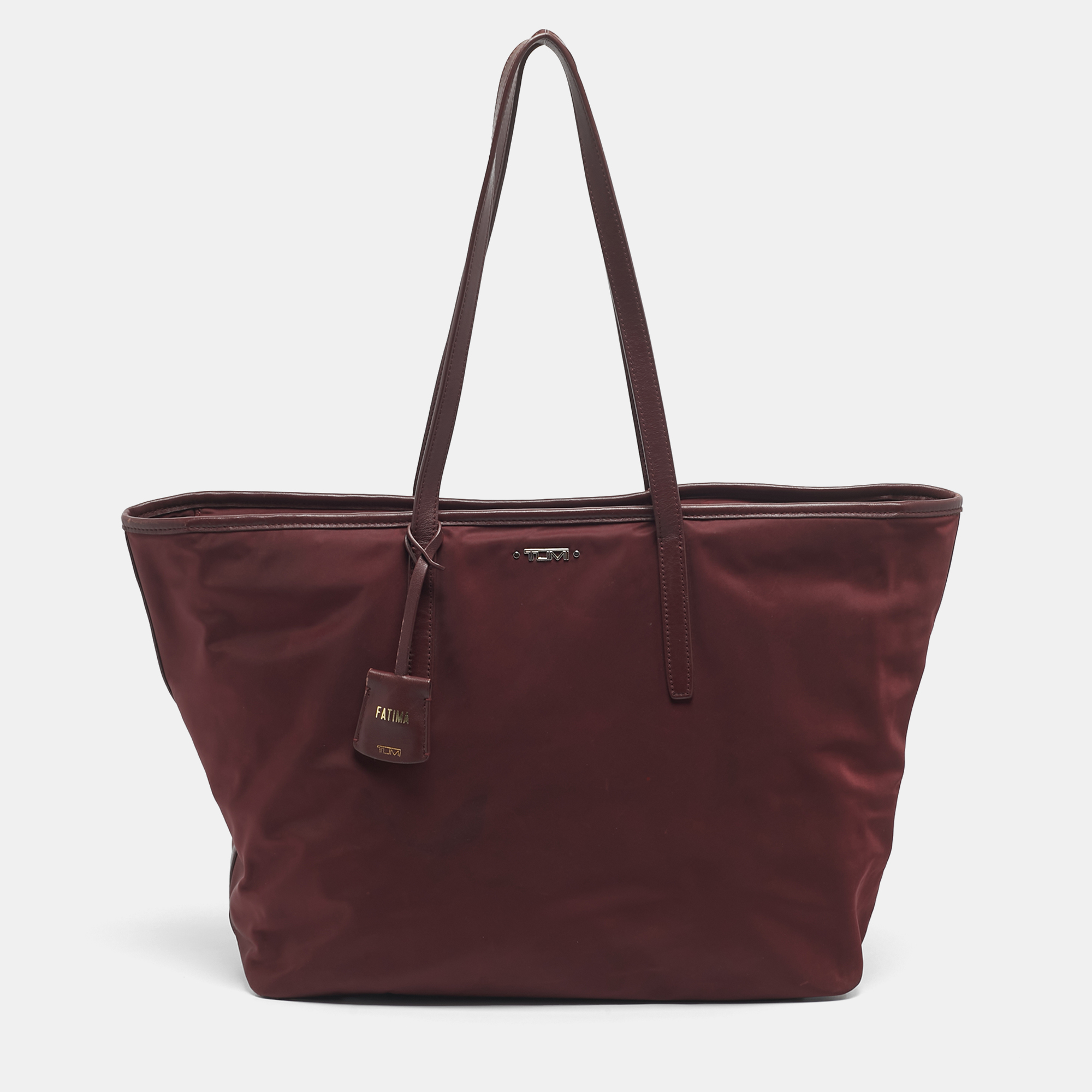 

TUMI Burgundy Leather and Nylon Voyageur Everyday Tote