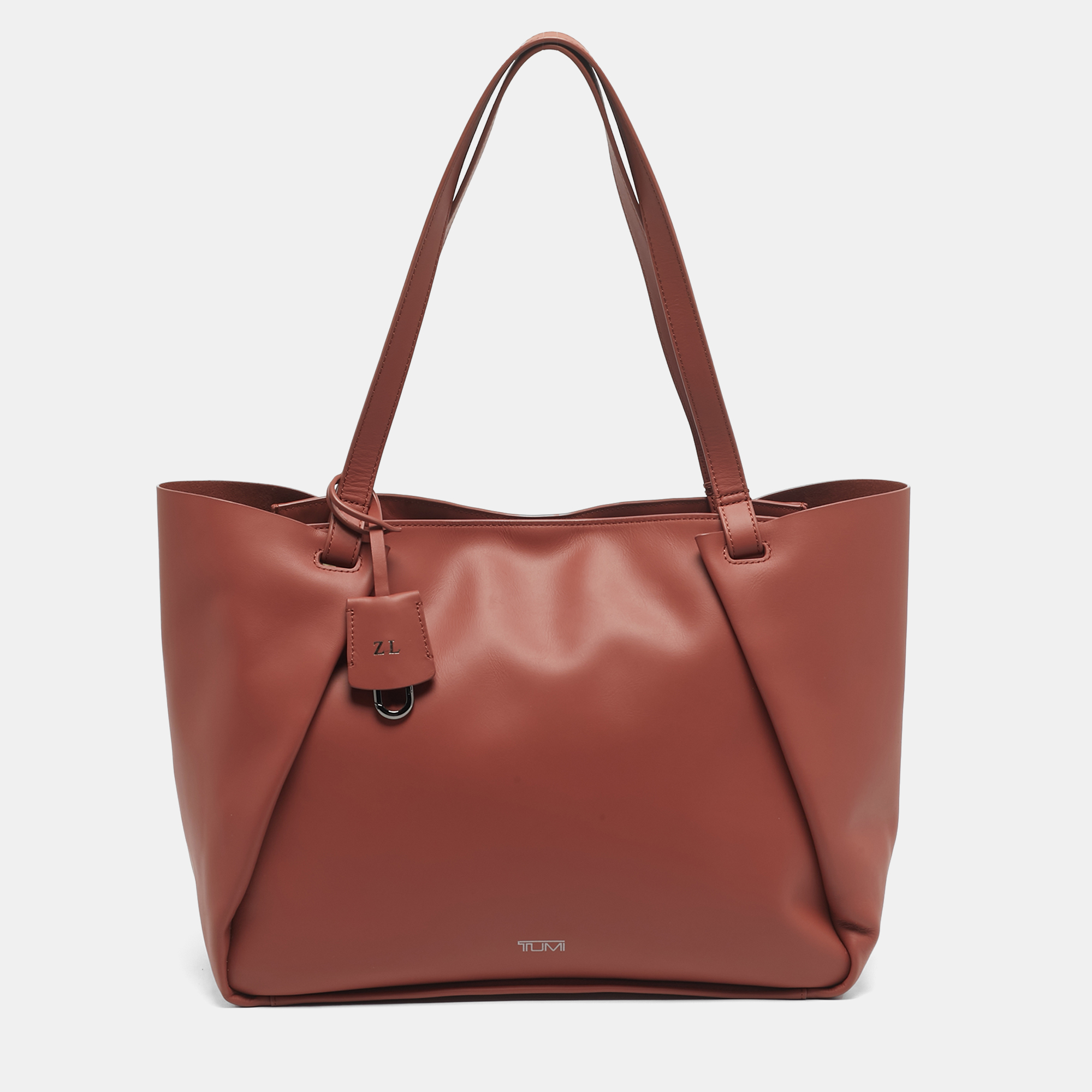 Pre-owned Tumi Brick Brown Leather Valorie Tote