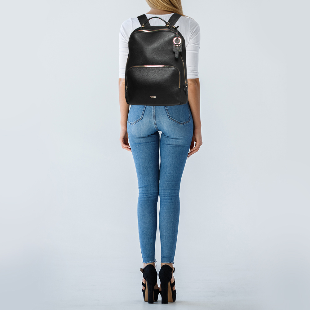 

TUMI Black Grained Leather Gail Backpack