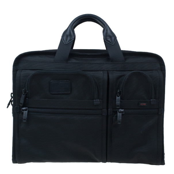 Pre Owned Tumi Black Alpha T-Pass Expandable Laptop Briefcase
