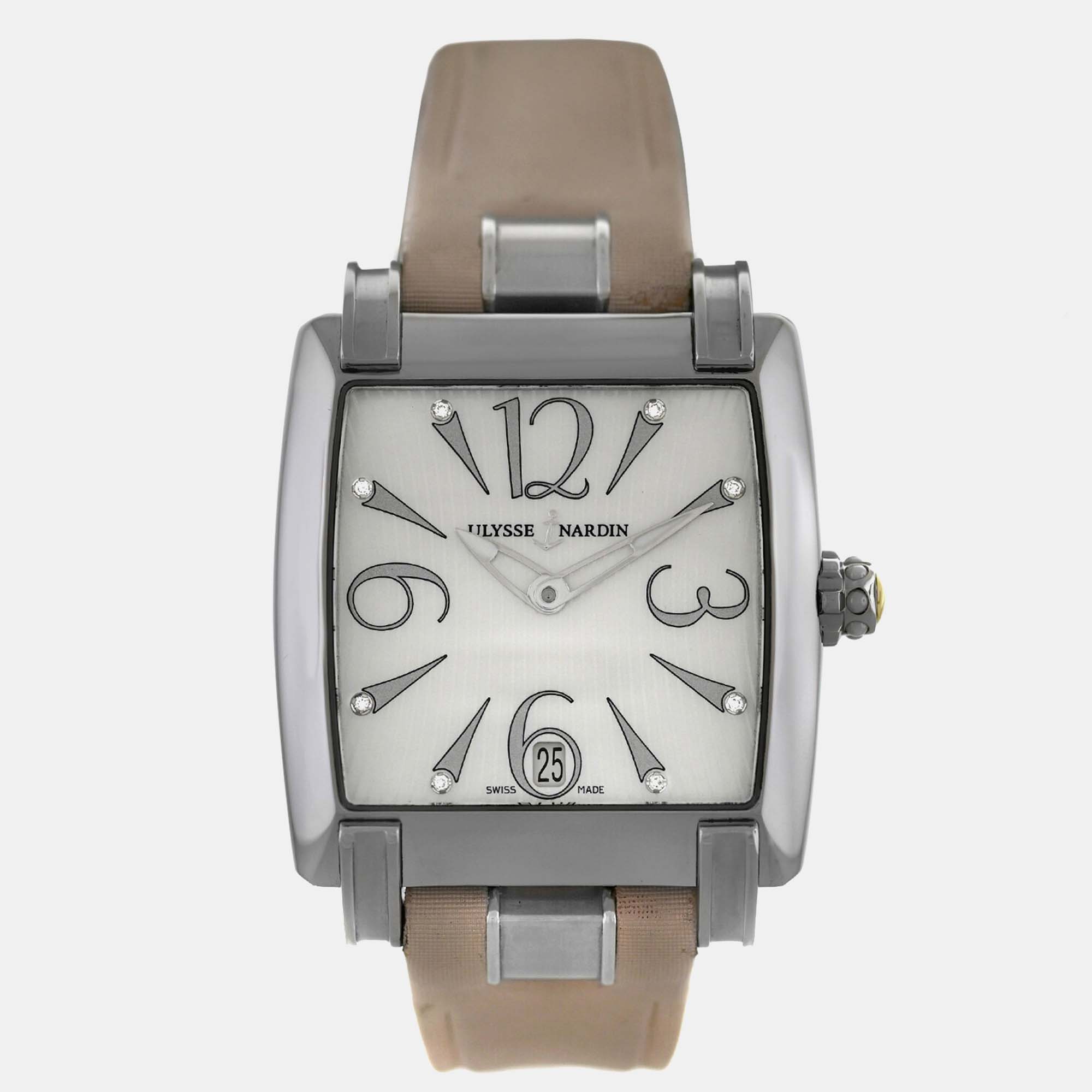 

Ulysse Nardin Caprice 133-91 Automatic Mother of Pearl Dial Stainless Steel Diamond Women's Wristwatch, White