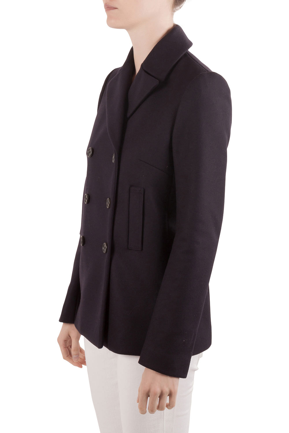 

Joseph Navy Blue Felted Wool Double Breasted Yosh Pea Coat