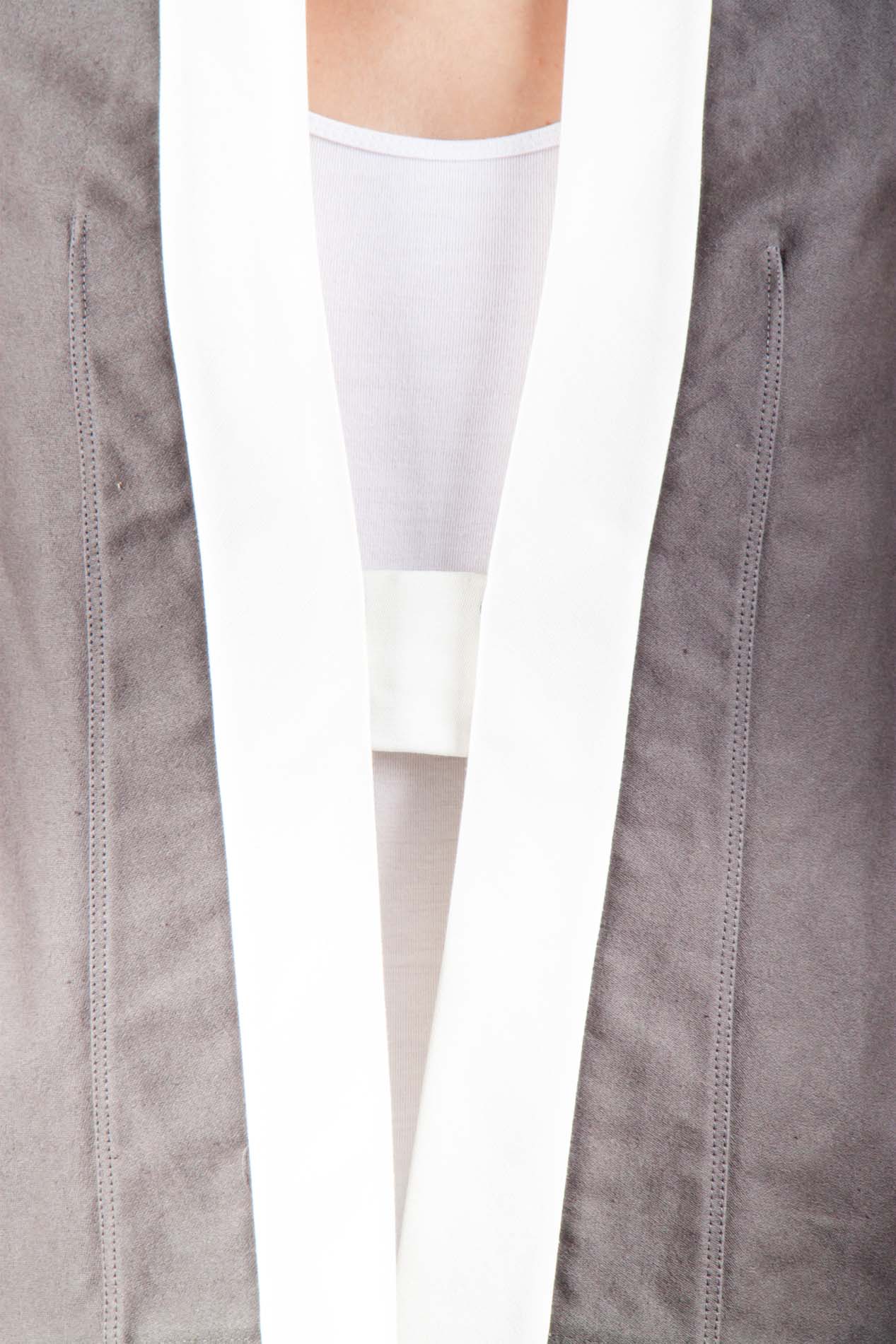 Pre-owned Rick Owens Darkdust Brown Cotton Asymmetric Hem Contrast Trim Sleeveless Jacket S In Grey