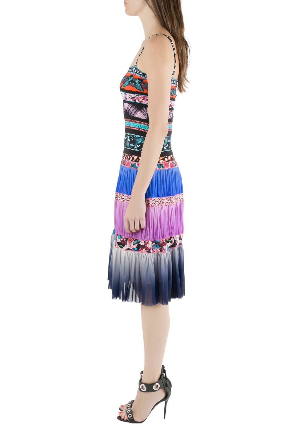 

Jean Paul Gaultier Soleil Multicolor Digital Print Tiered Cami Dress